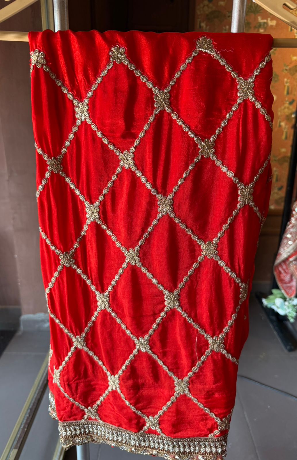 Beautiful flaired Anarkali with hand embroidered