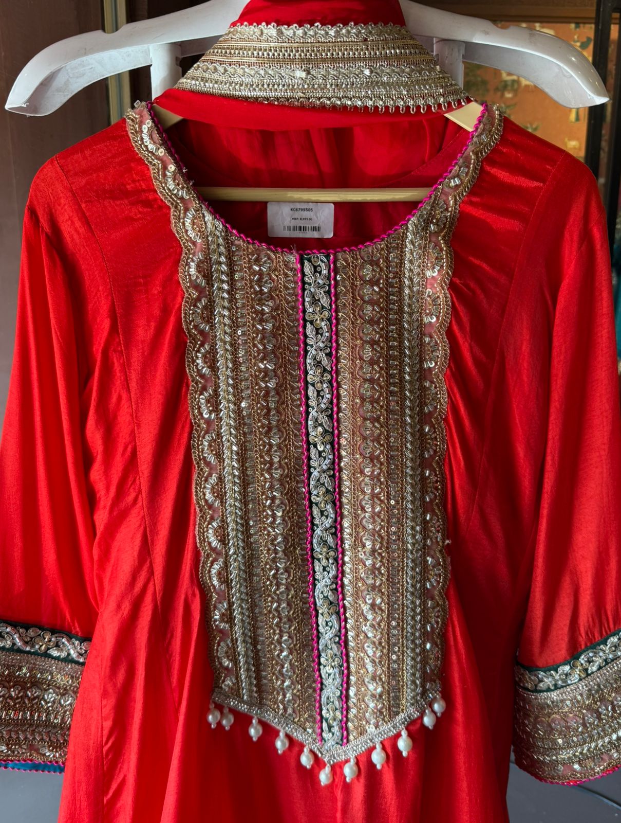 Beautiful flaired Anarkali with hand embroidered