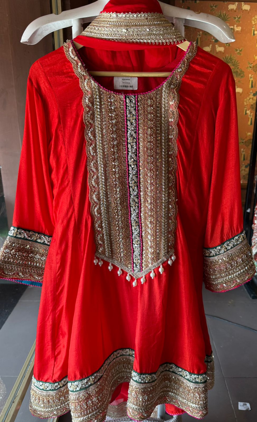 Beautiful flaired Anarkali with hand embroidered