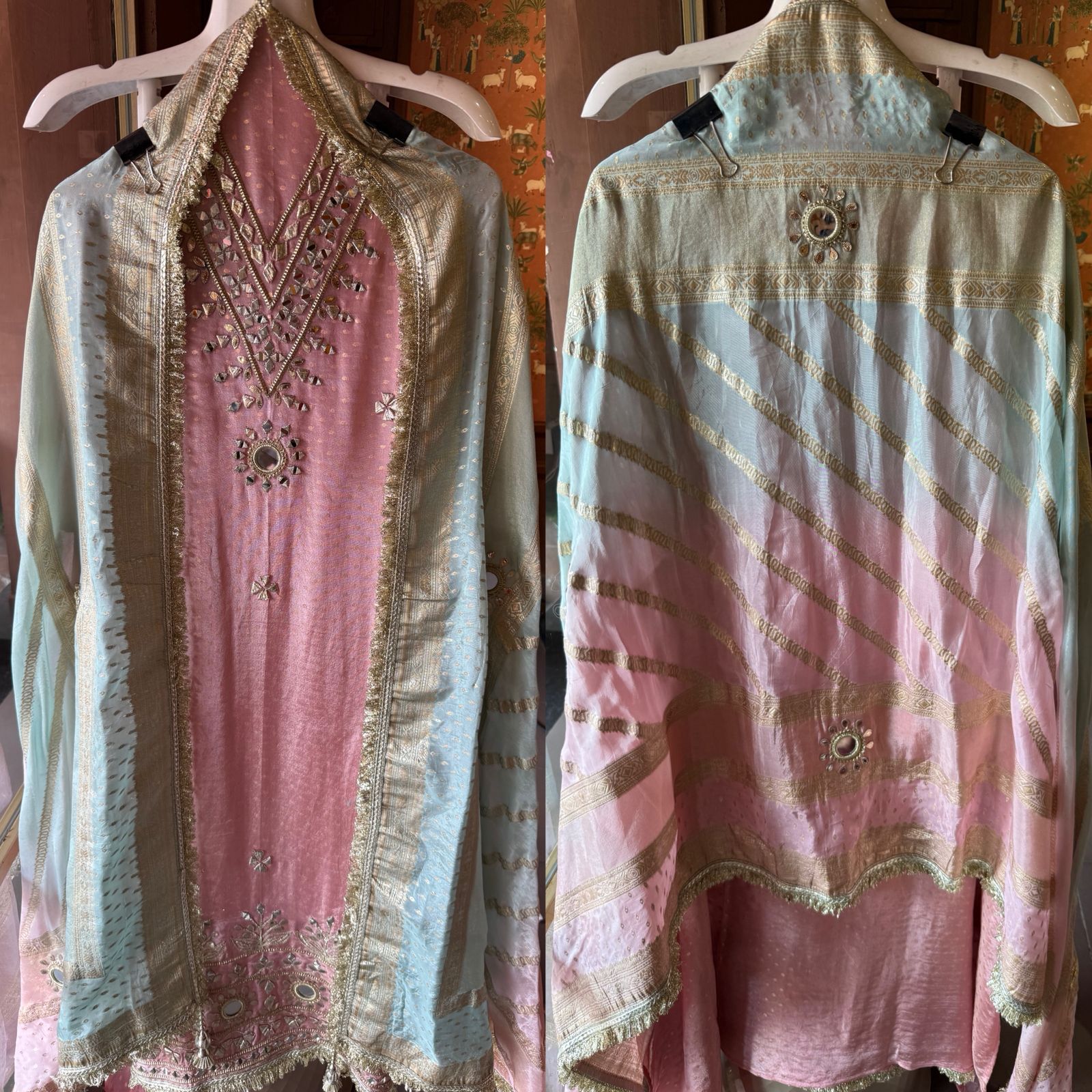 Self woven tissue unstitched Shirt