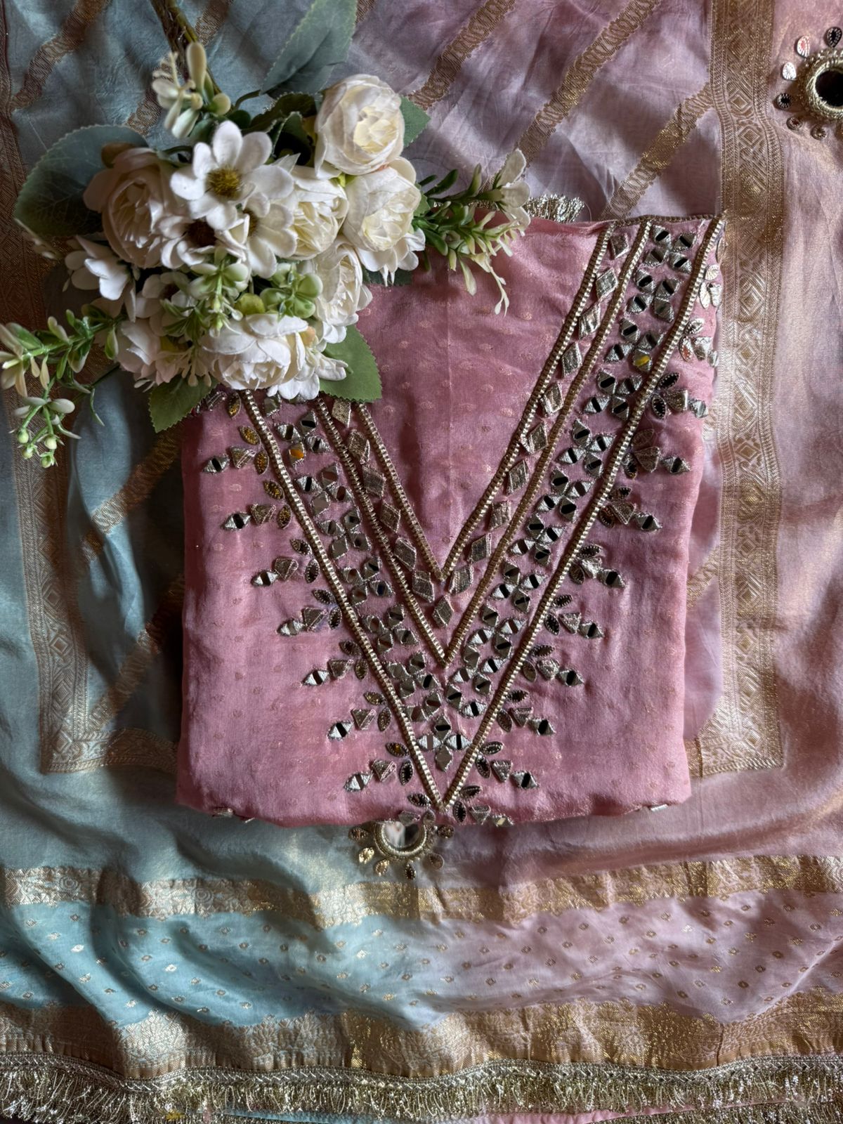 Self woven tissue unstitched Shirt