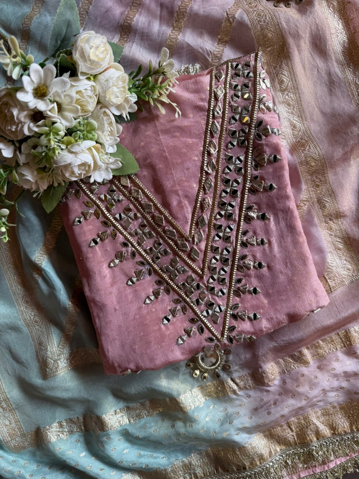 Self woven tissue unstitched Shirt