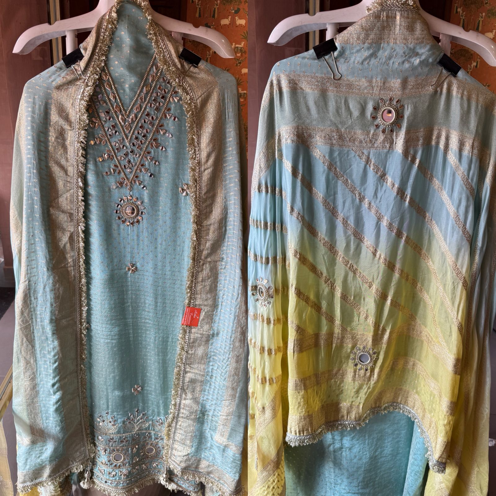 Self woven tissue unstitched Shirt