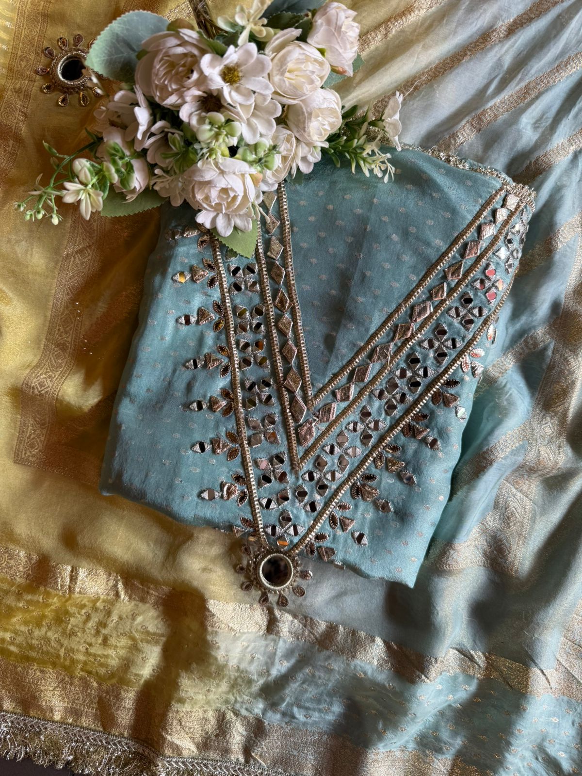 Self woven tissue unstitched Shirt