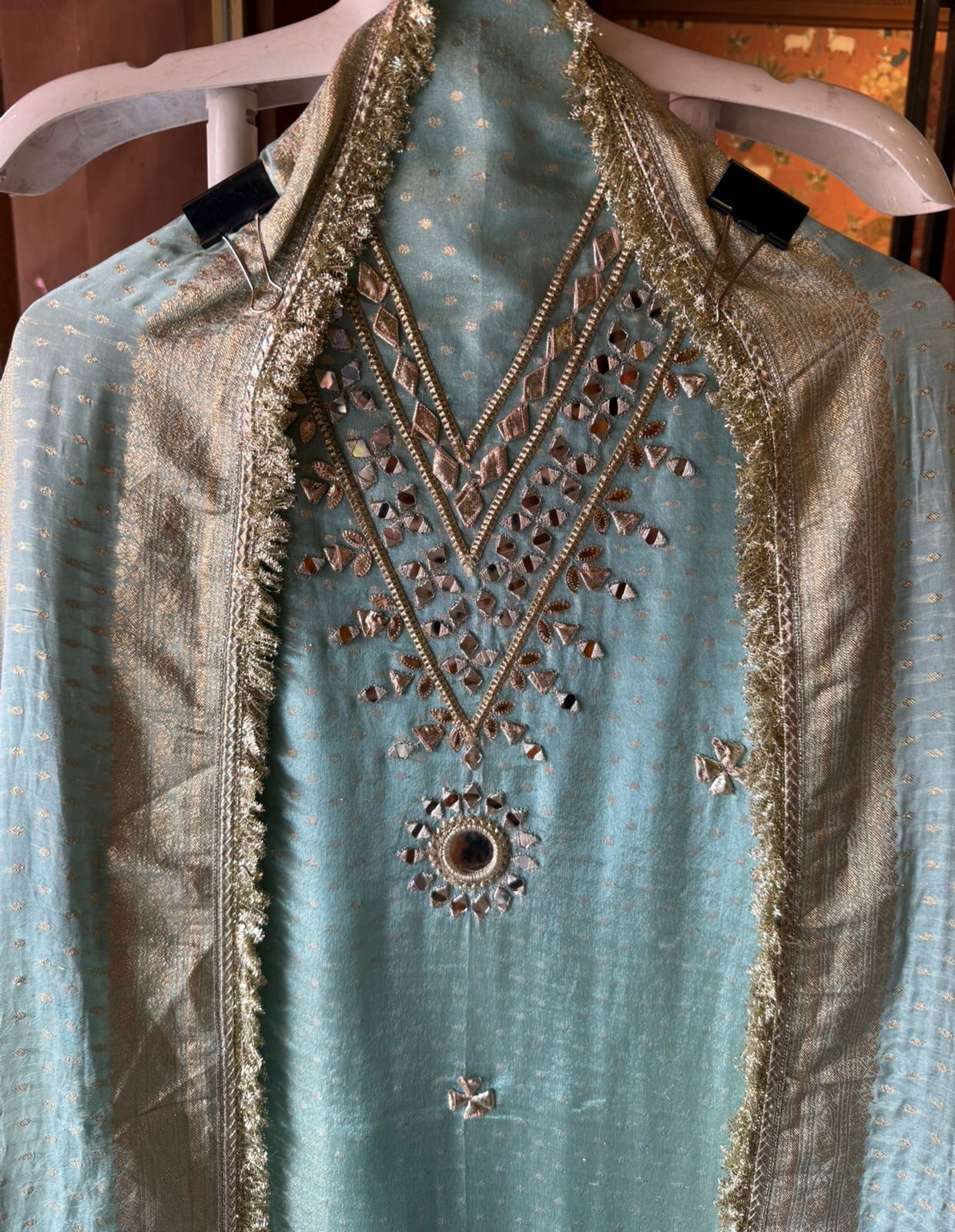 Self woven tissue unstitched Shirt