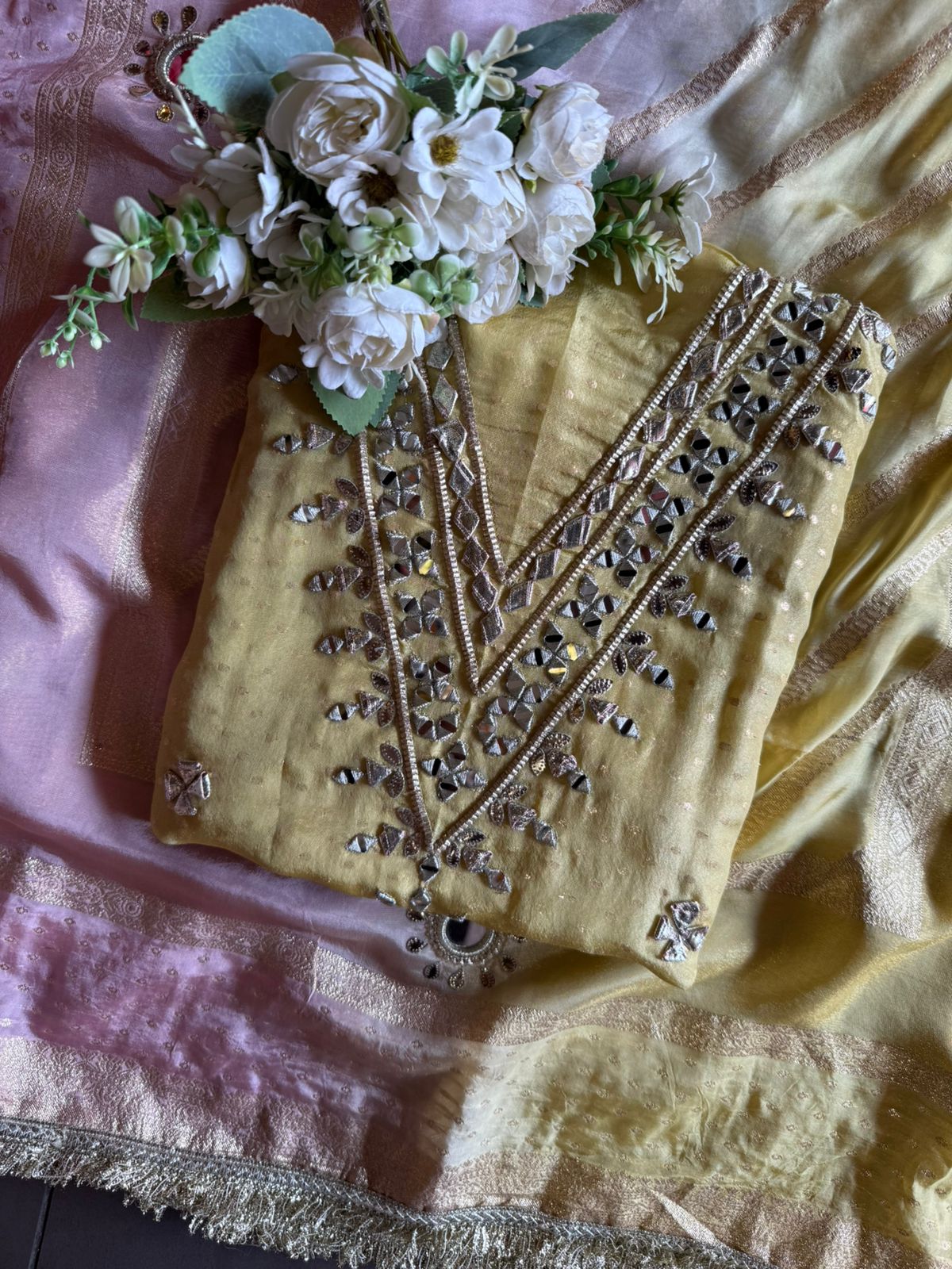 Self woven tissue unstitched Shirt