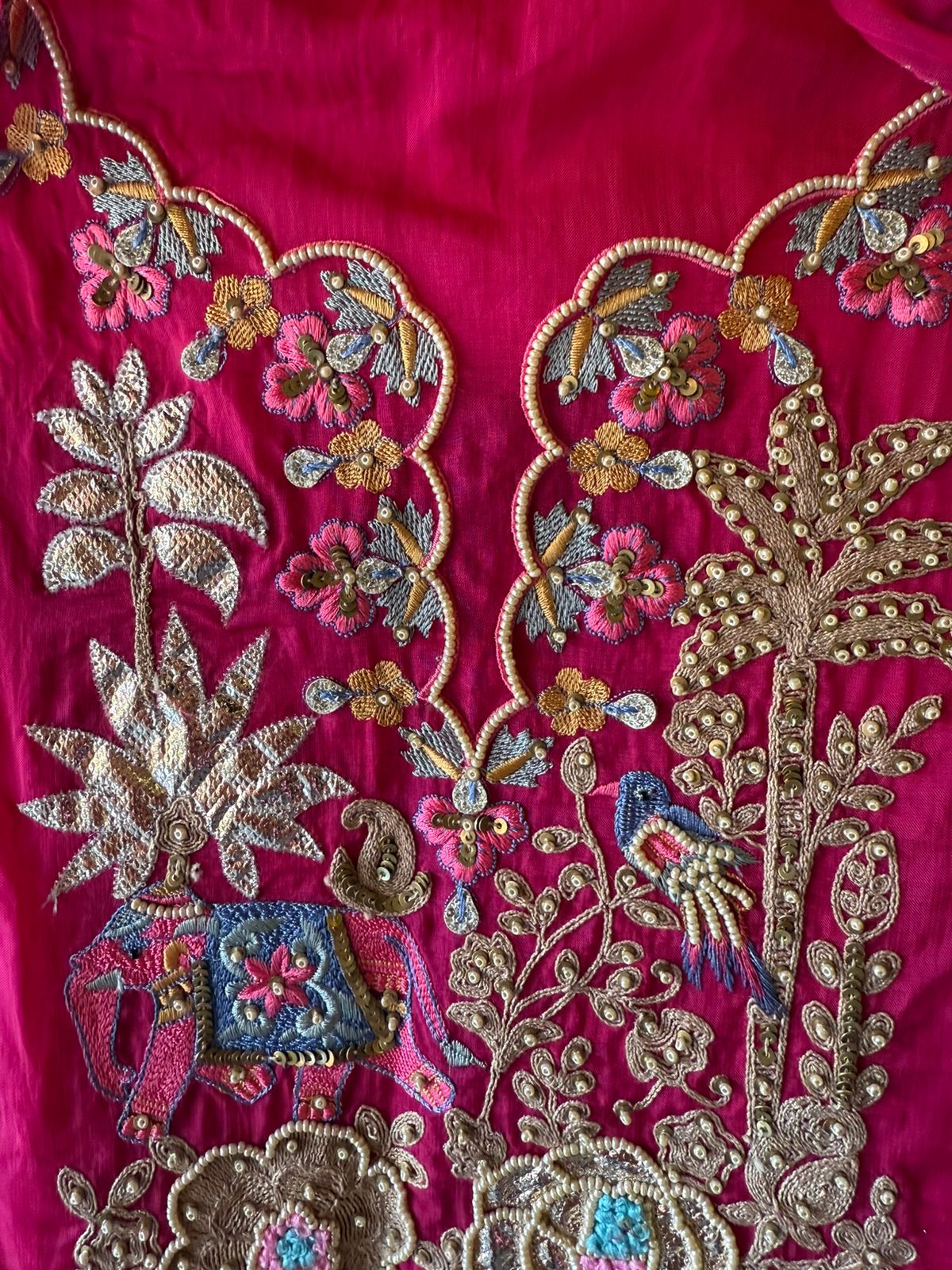 Heavily embroidered unstitched suit