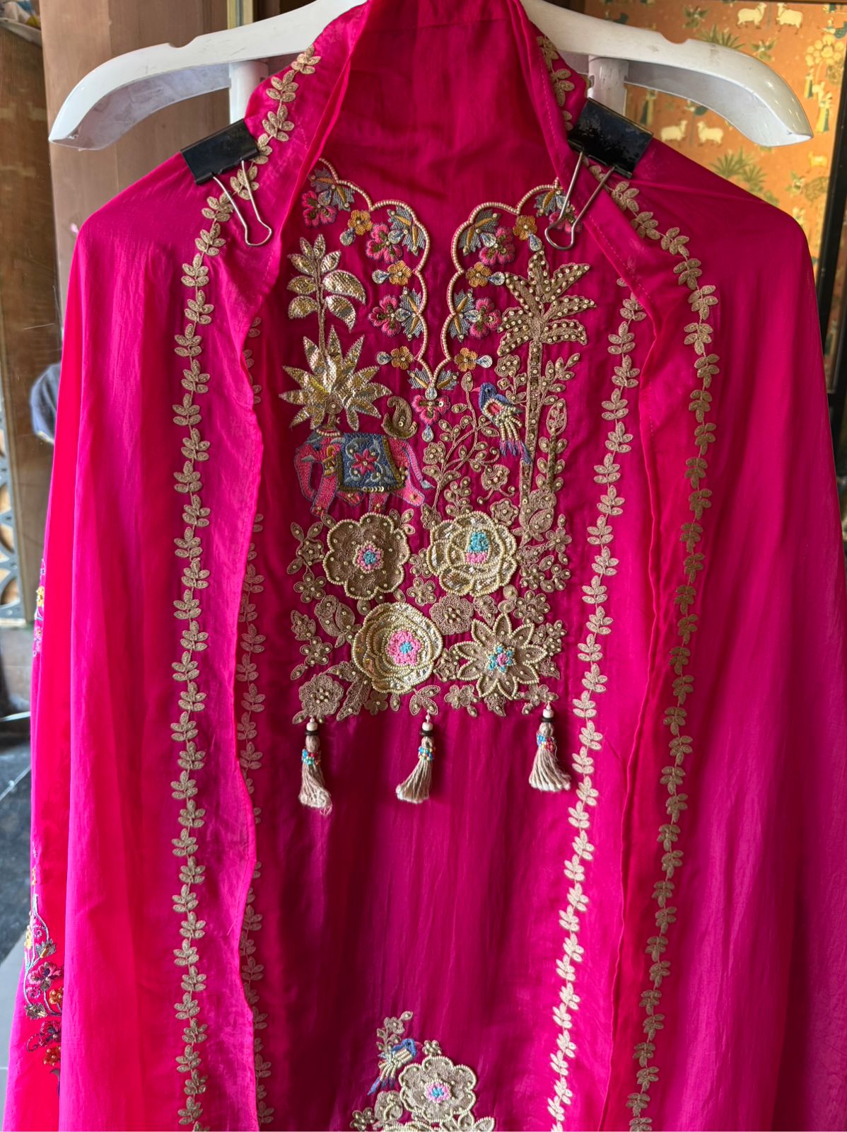 Heavily embroidered unstitched suit