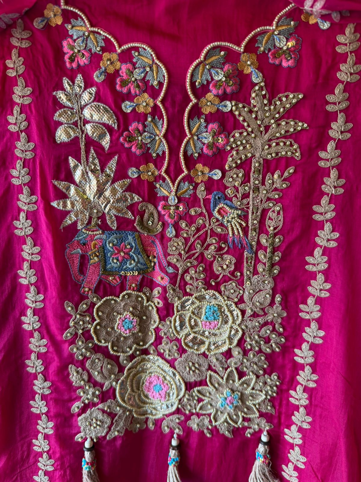 Heavily embroidered unstitched suit