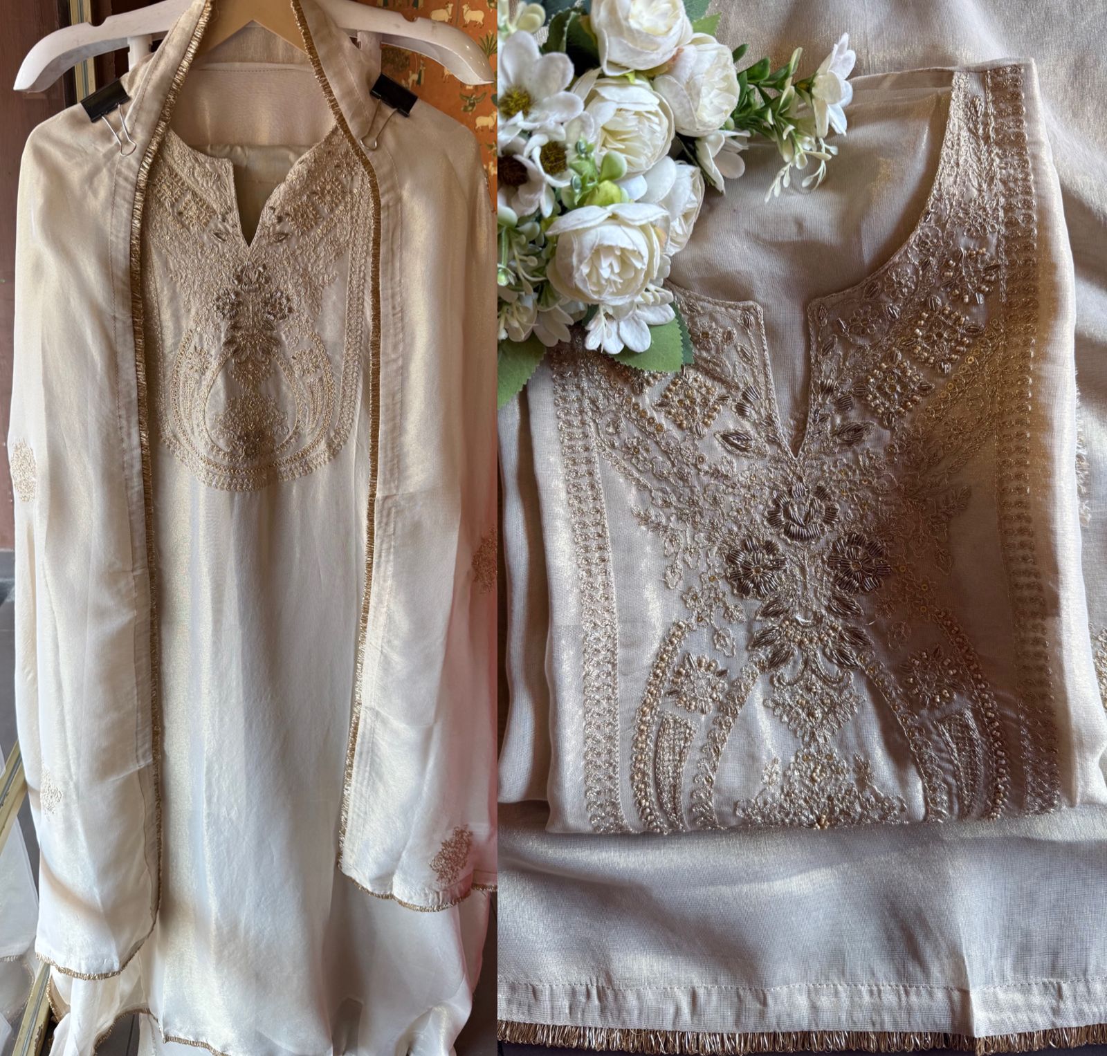 Shimmer organza Unstitched Shirt