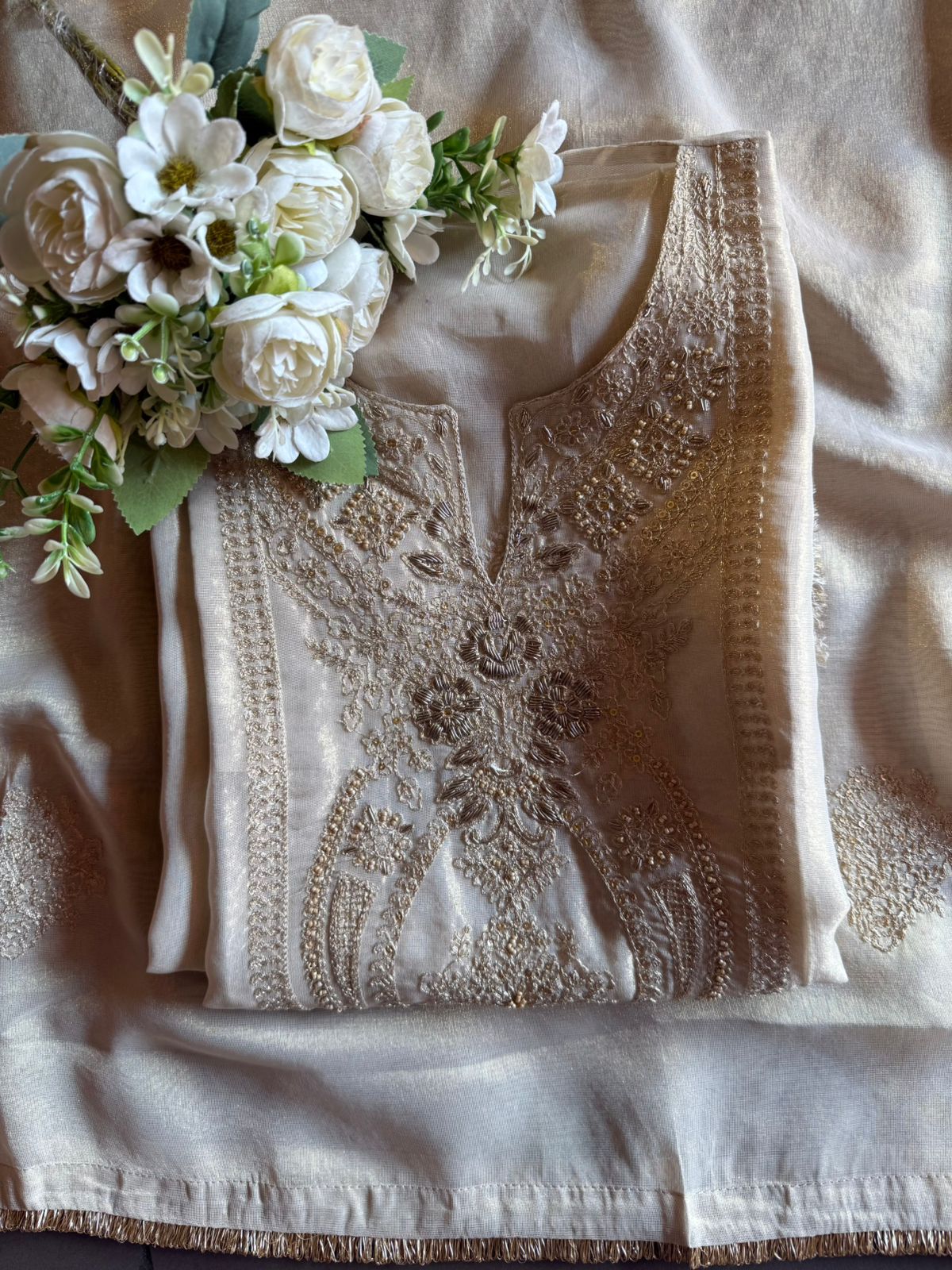 Shimmer organza Unstitched Shirt