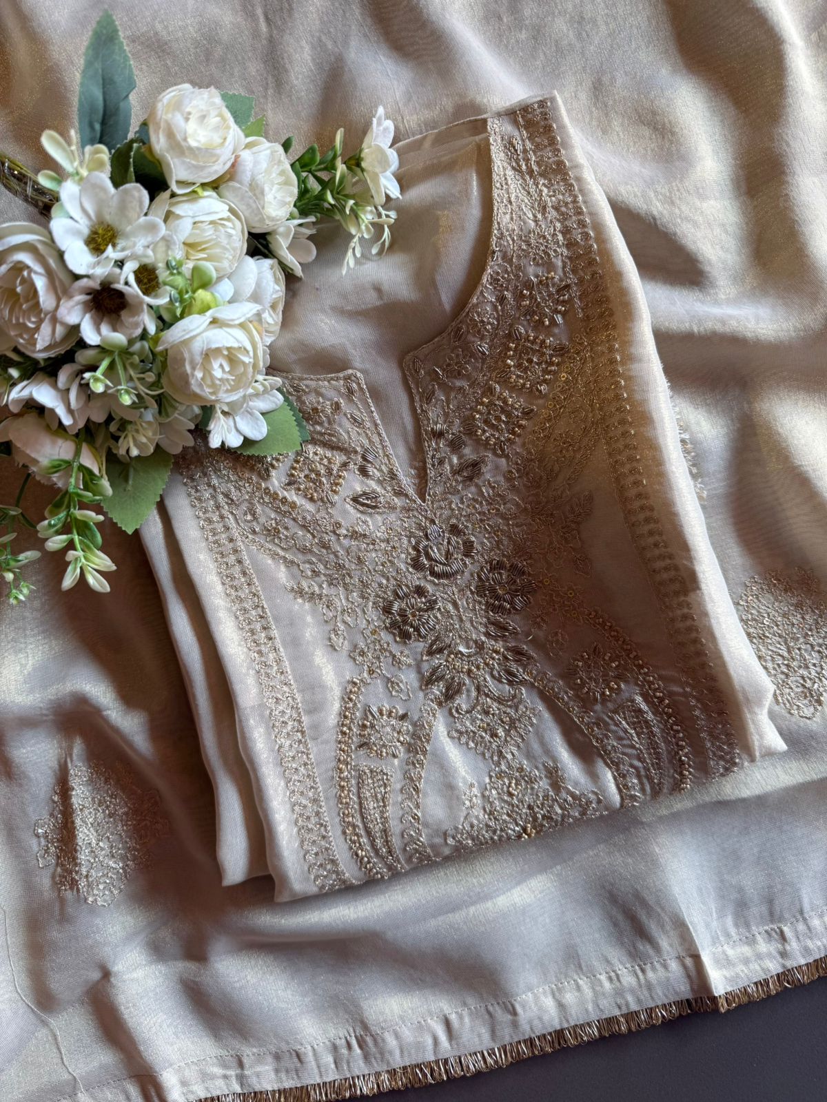 Shimmer organza Unstitched Shirt