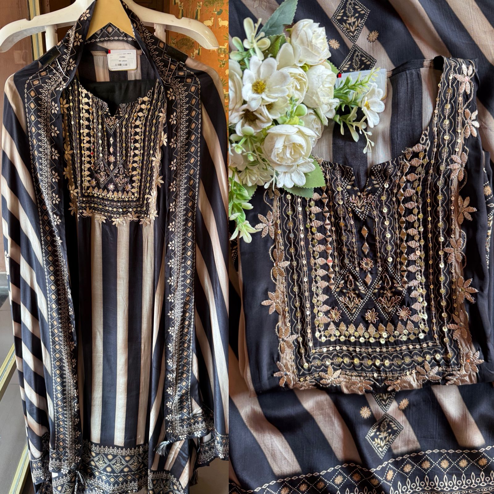 Pure crepe striped Shirt