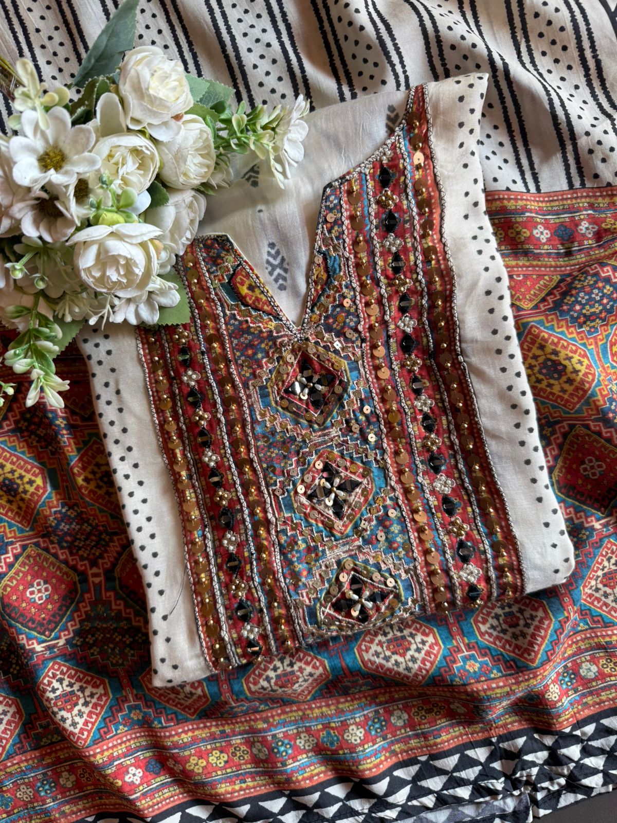 Pure muslin digital printed unstitched suit