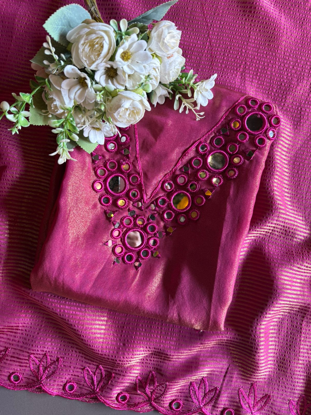 Shimmer tissue unstitched Suits