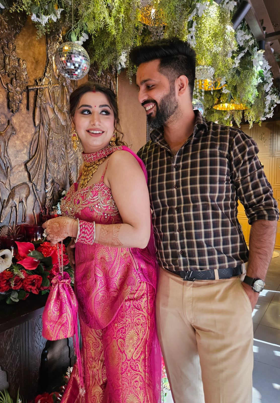 Indo-western set with a peplum-style top and flared gharara’s