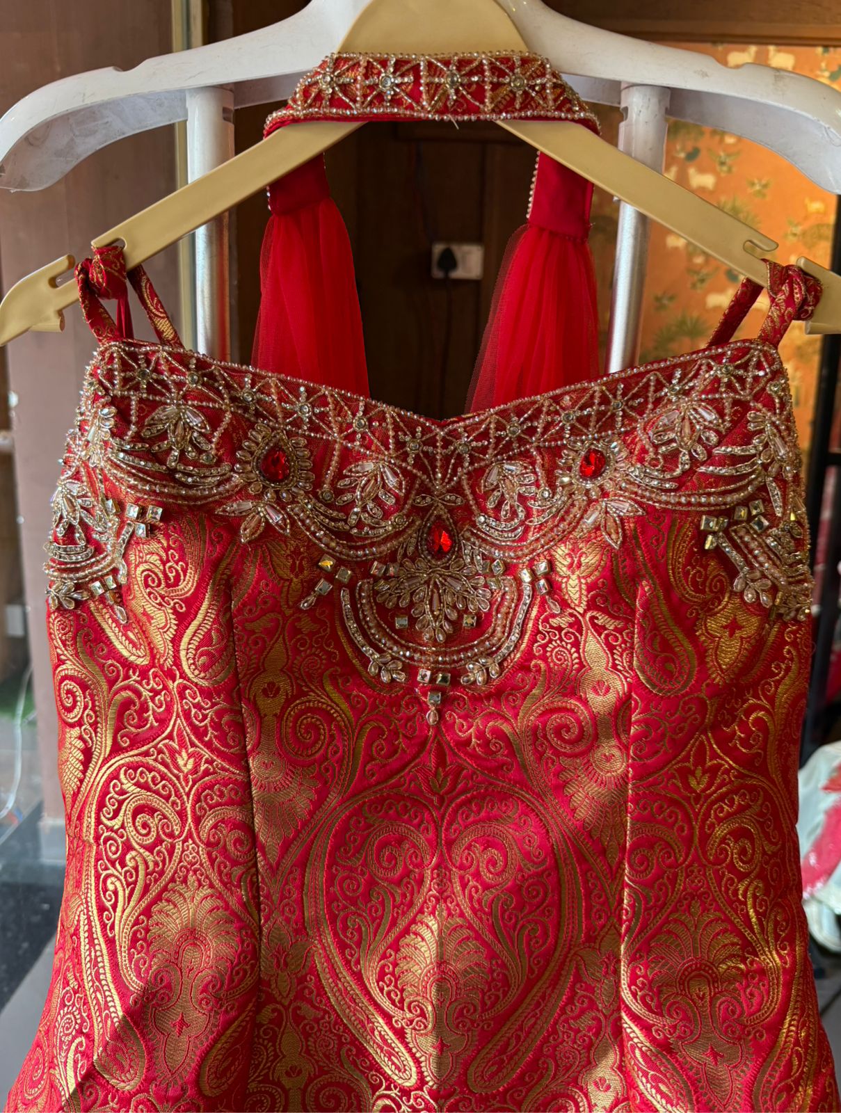 Indo-western set with a peplum-style top and flared gharara’s