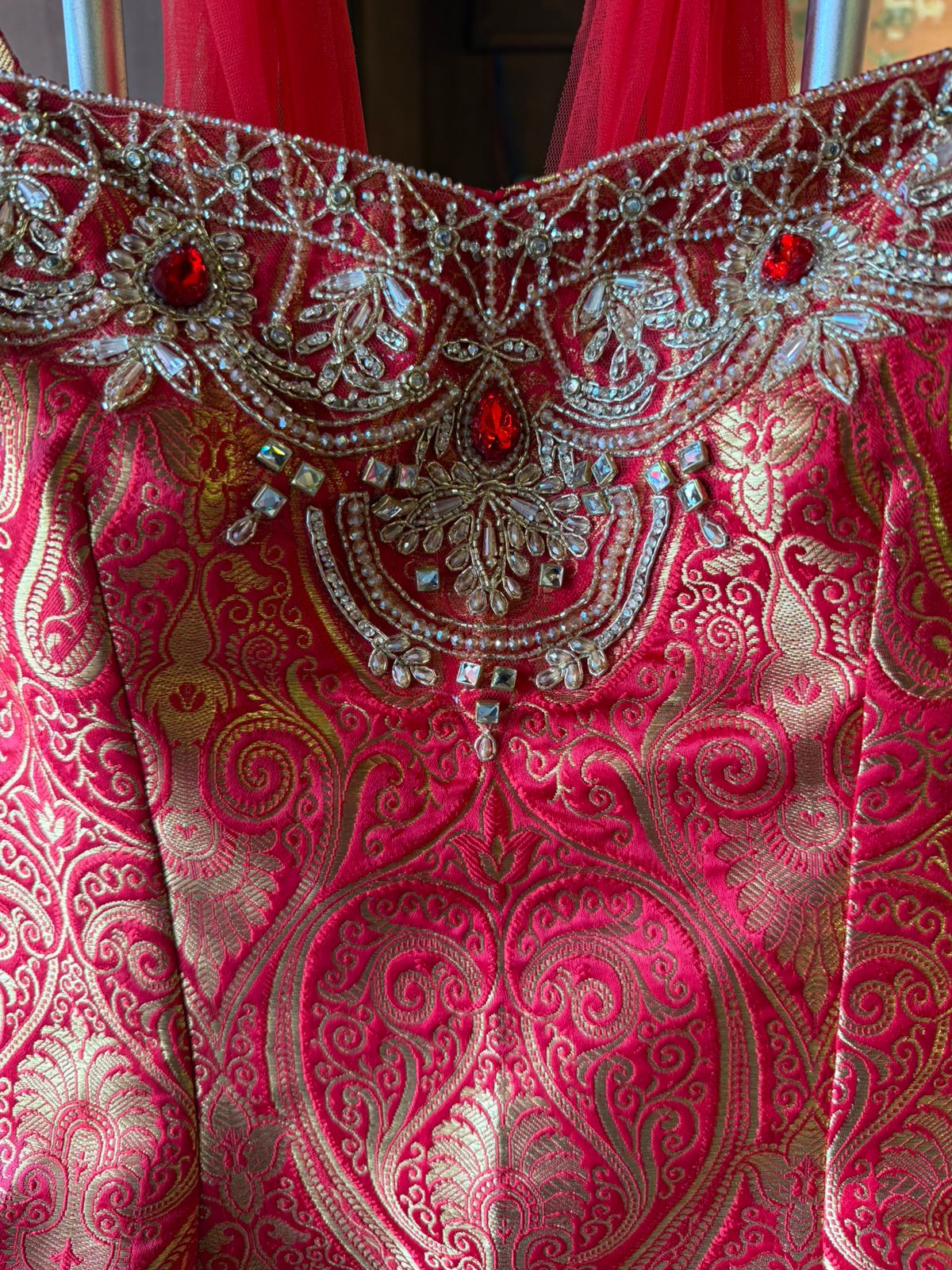 Indo-western set with a peplum-style top and flared gharara’s