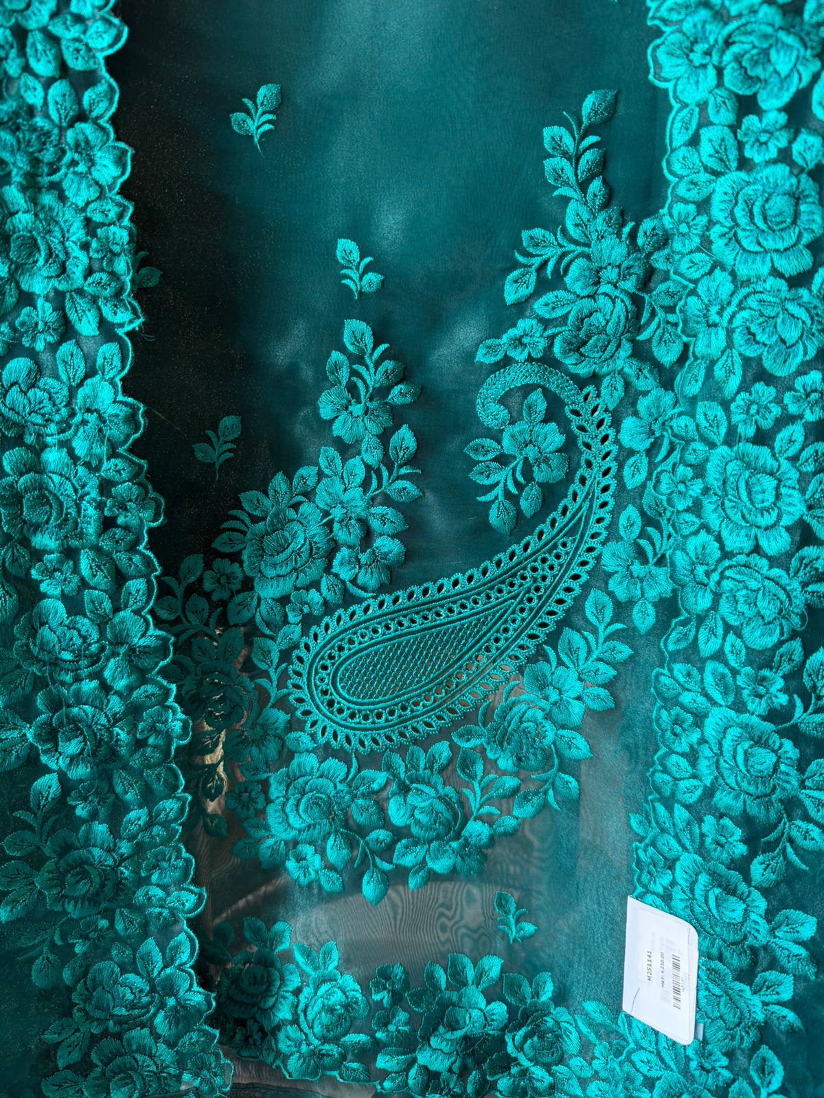 Glass tissue Heavy floral thread embroidered Suit