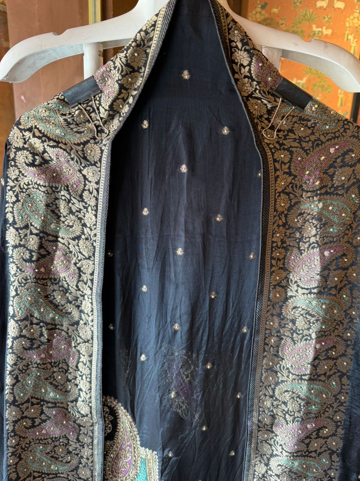 Deep black suit in Russian jacquard