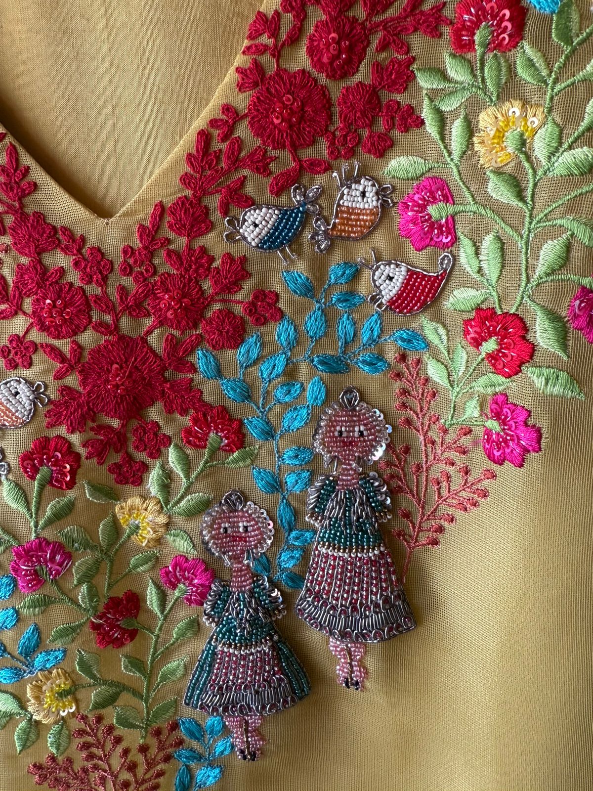 Pure organza unstitched shirt