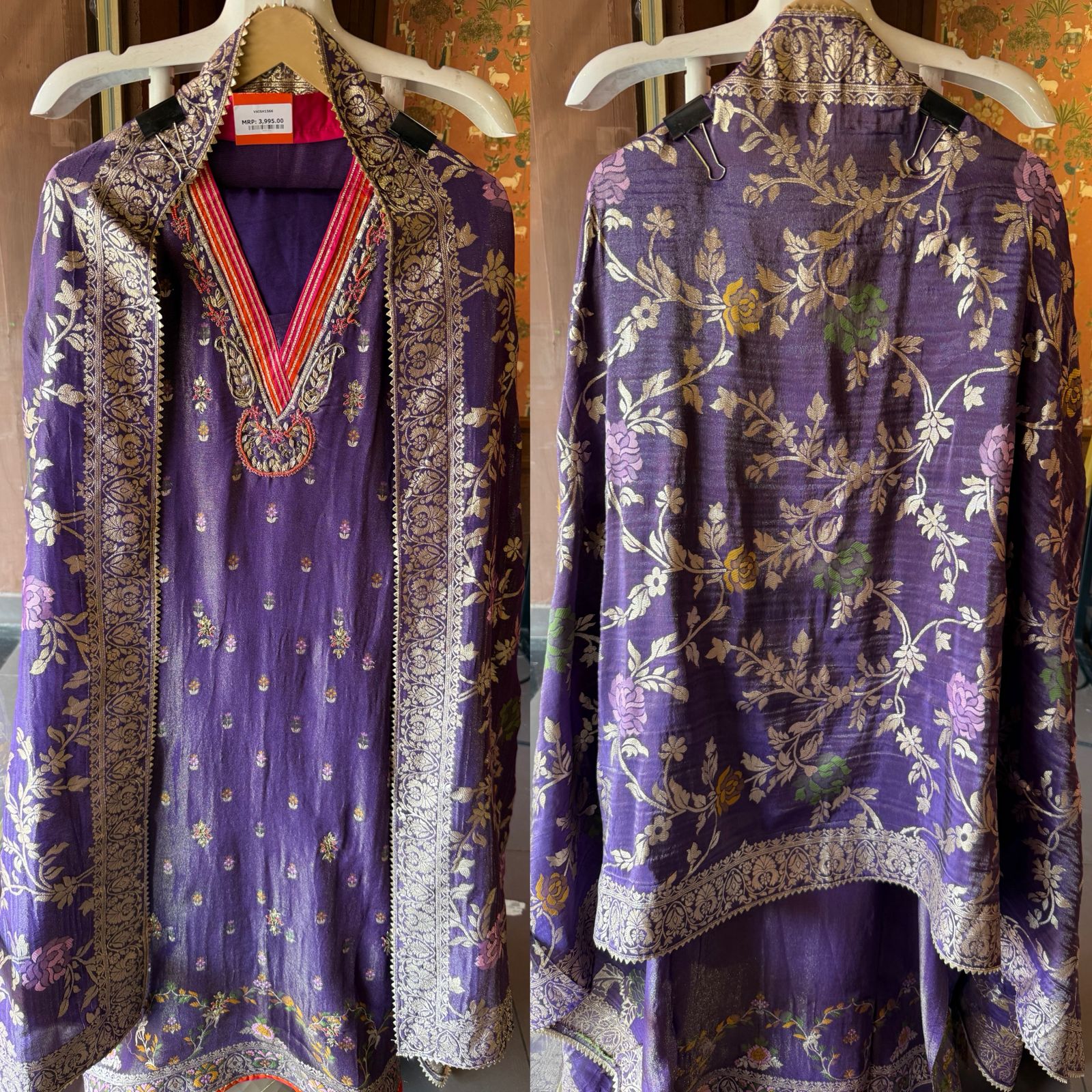 Beautiful ethnic unstitched tissue suit