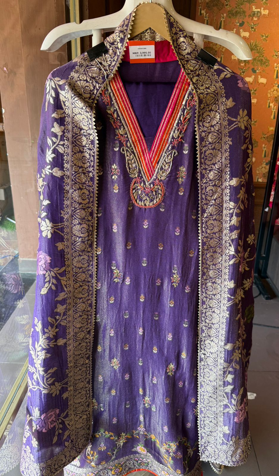 Beautiful ethnic unstitched tissue suit