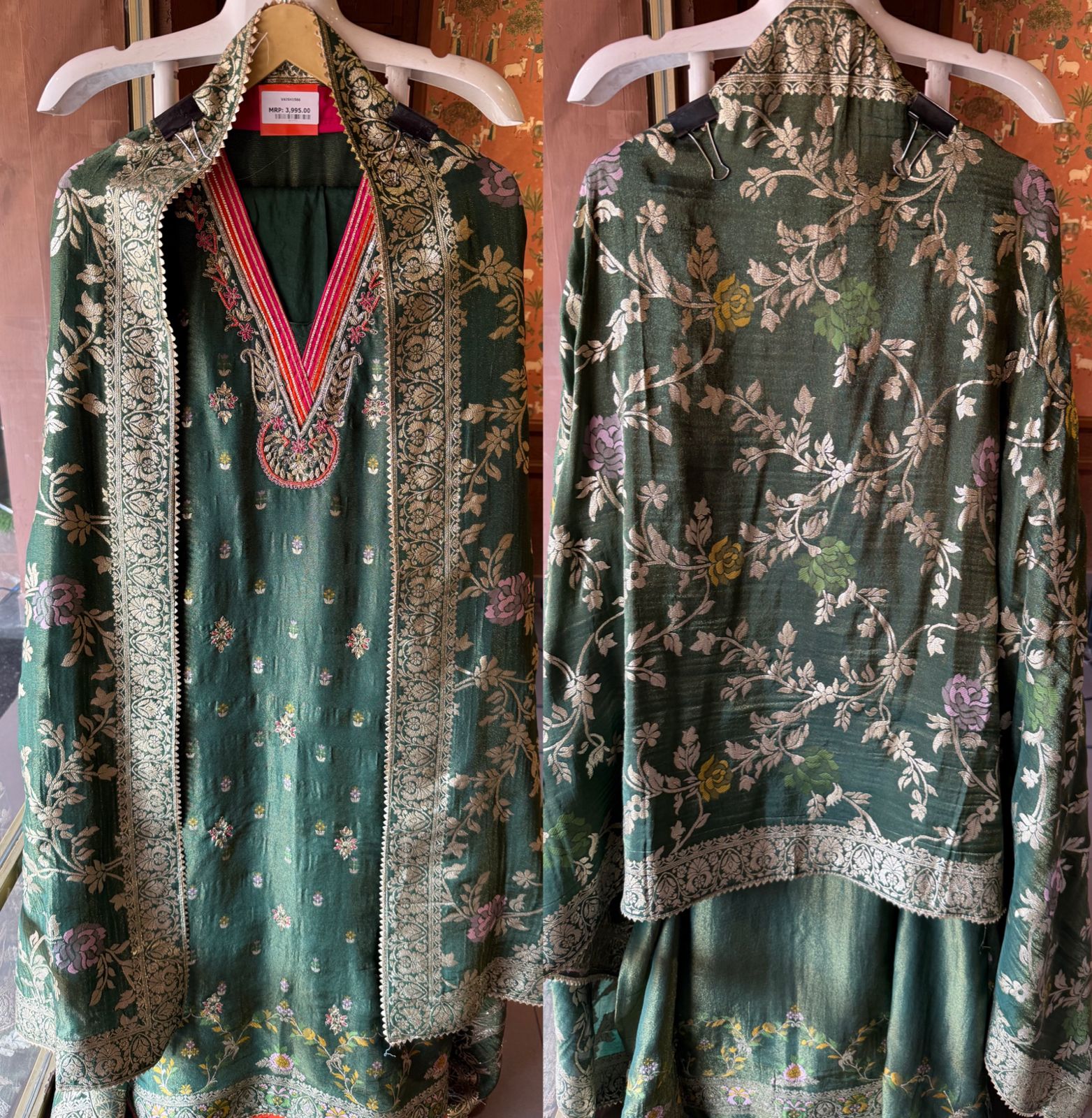 Beautiful ethnic unstitched tissue suit