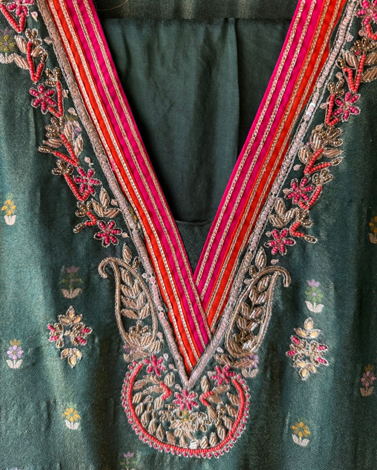 Beautiful ethnic unstitched tissue suit