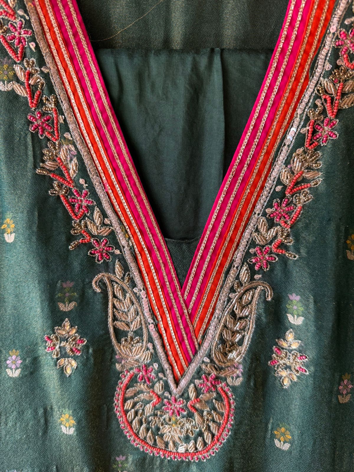 Beautiful ethnic unstitched tissue suit