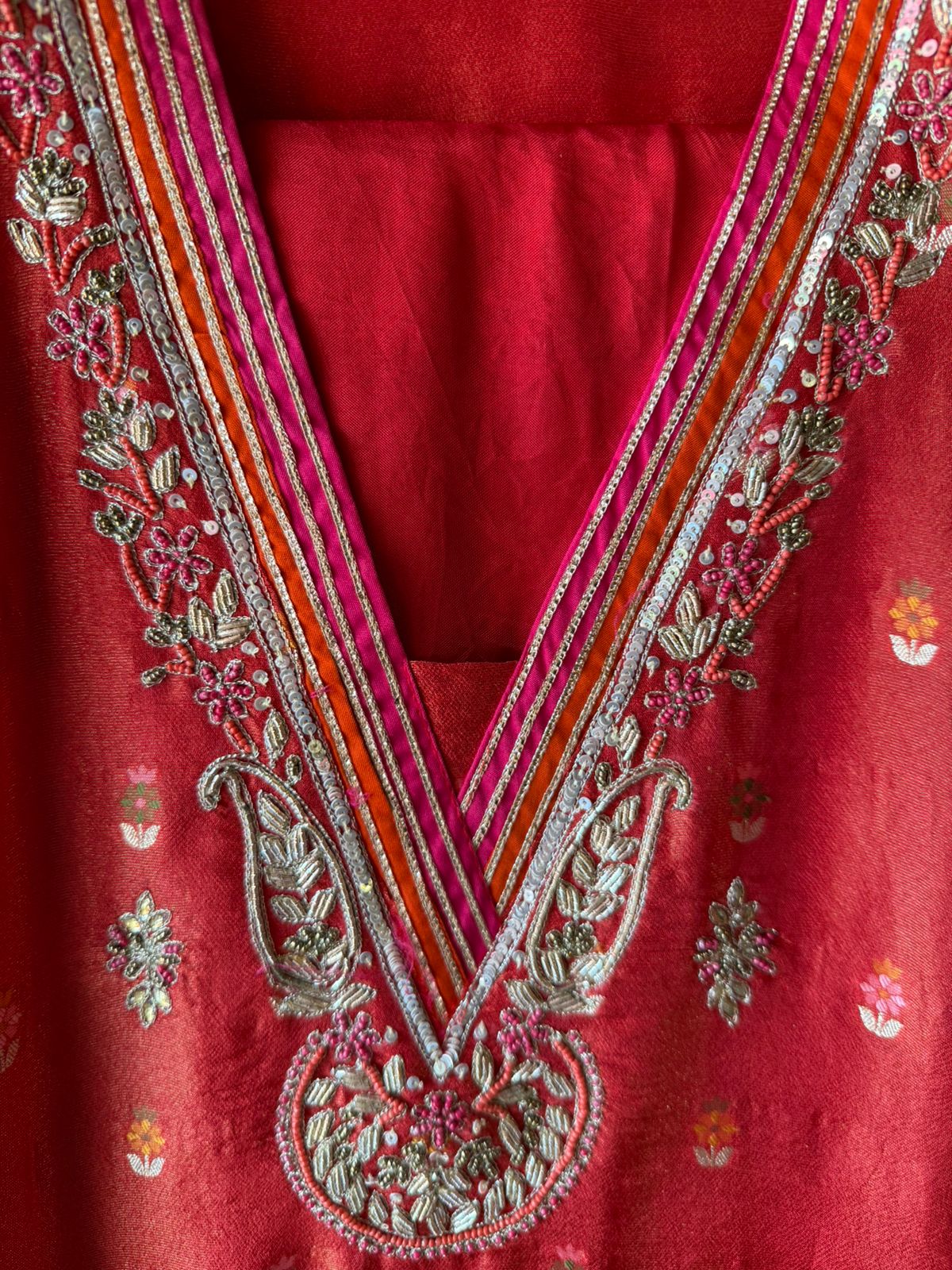 Beautiful ethnic unstitched tissue suit