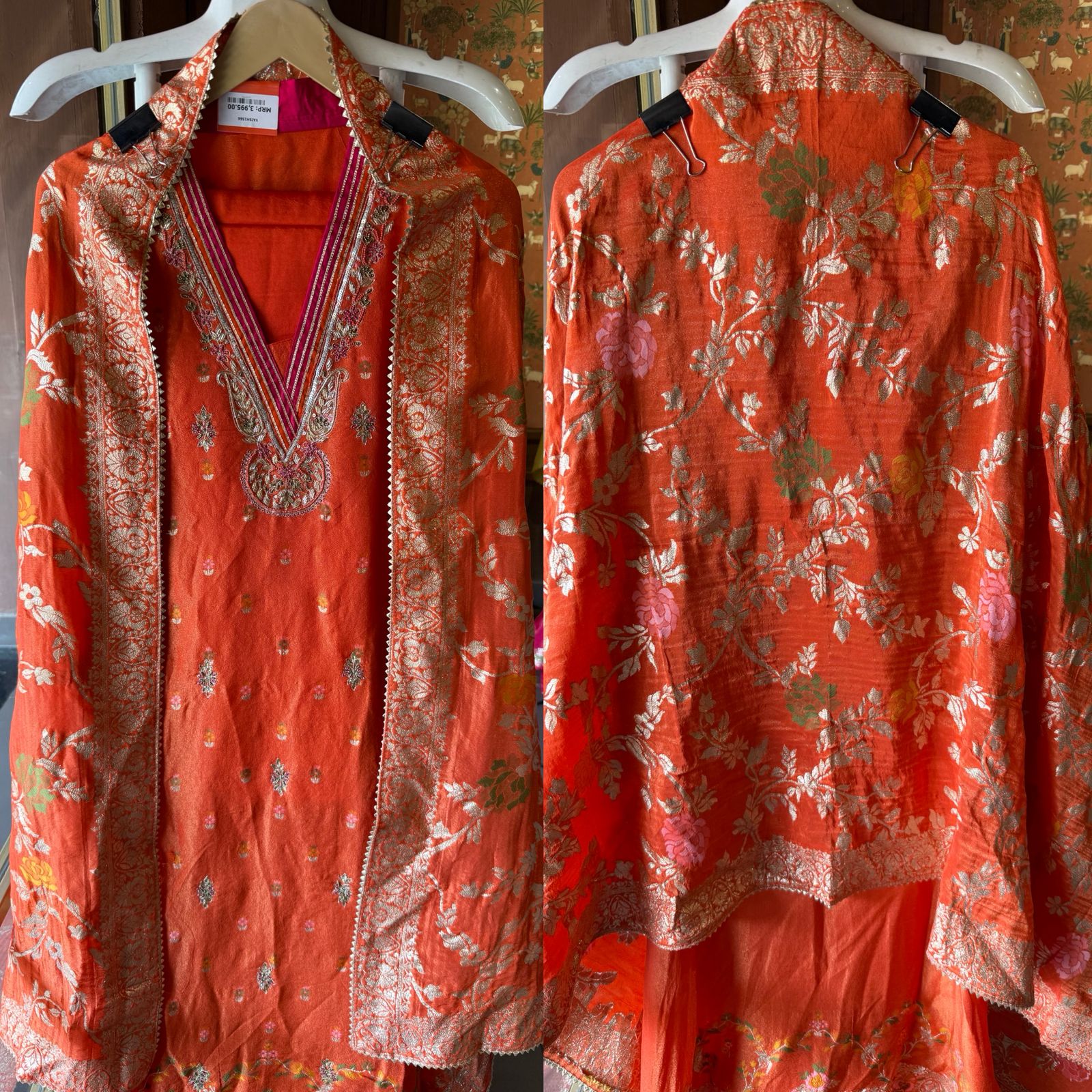 Beautiful ethnic unstitched tissue suit