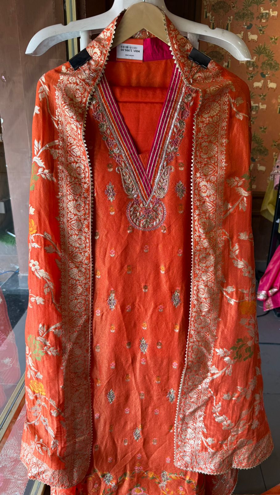 Beautiful ethnic unstitched tissue suit