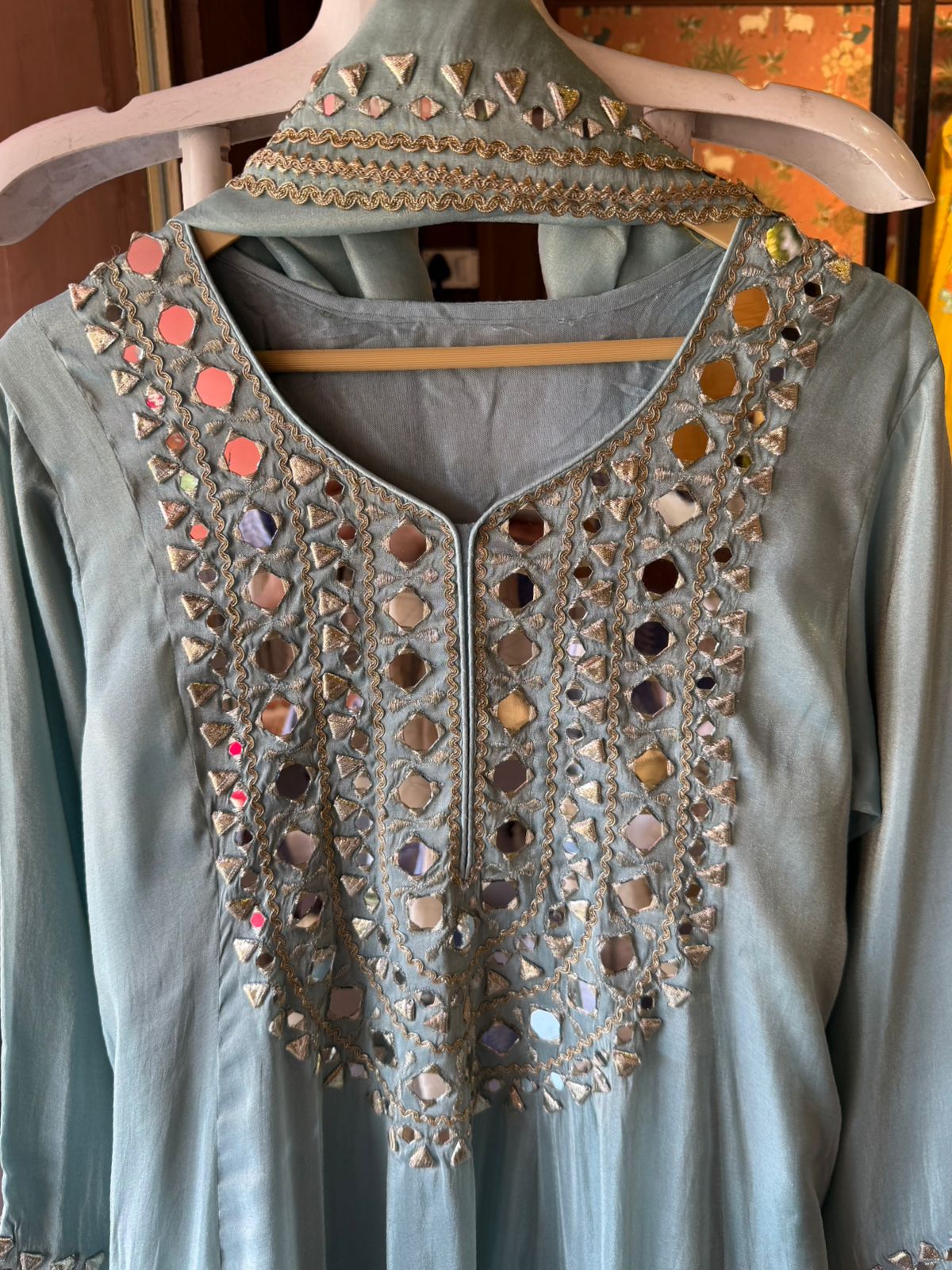 Shimmer Stitched anarkali set