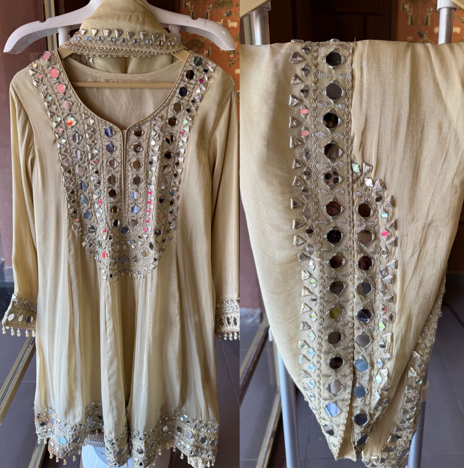 Shimmer Stitched anarkali set