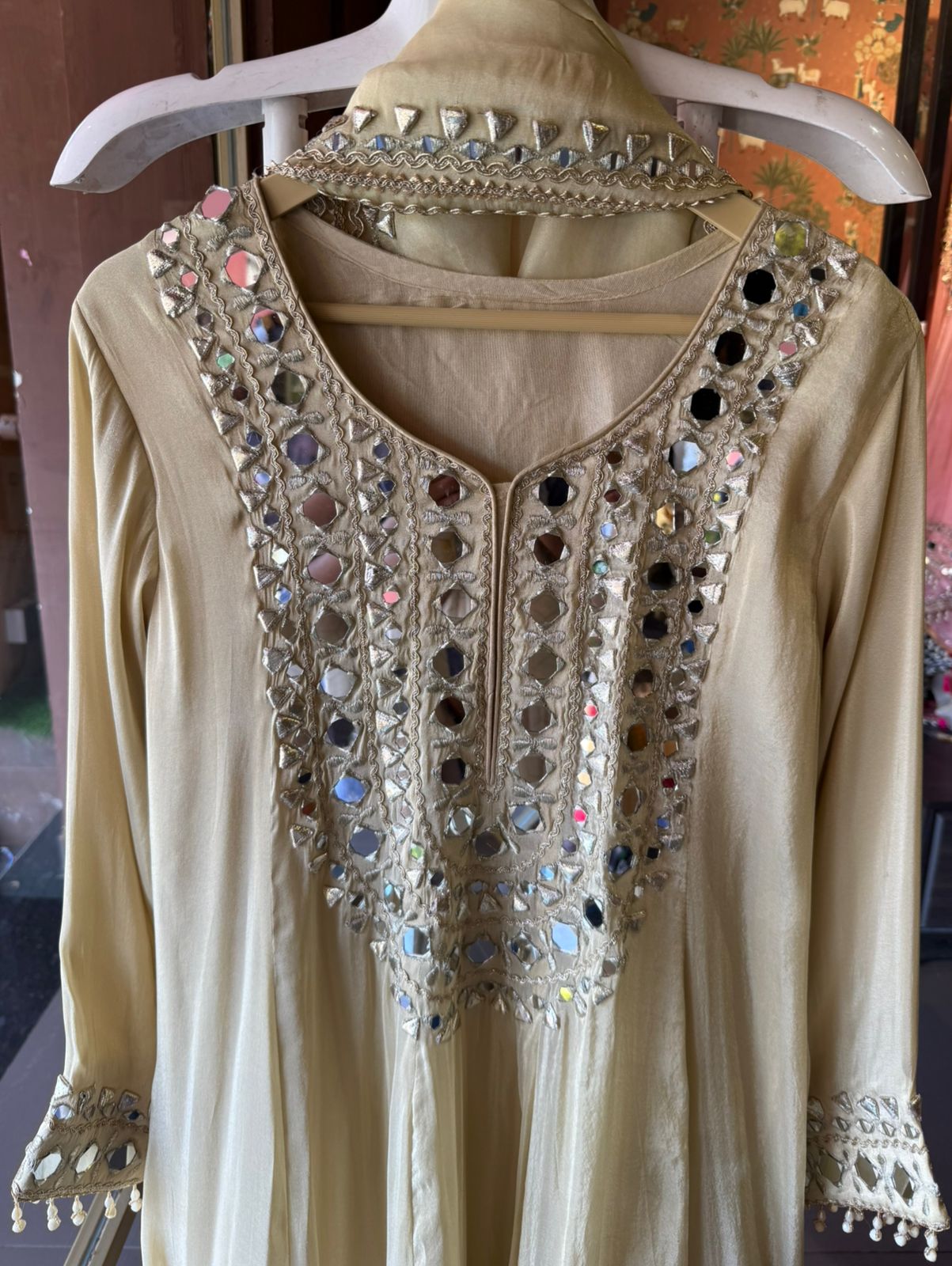 Shimmer Stitched anarkali set
