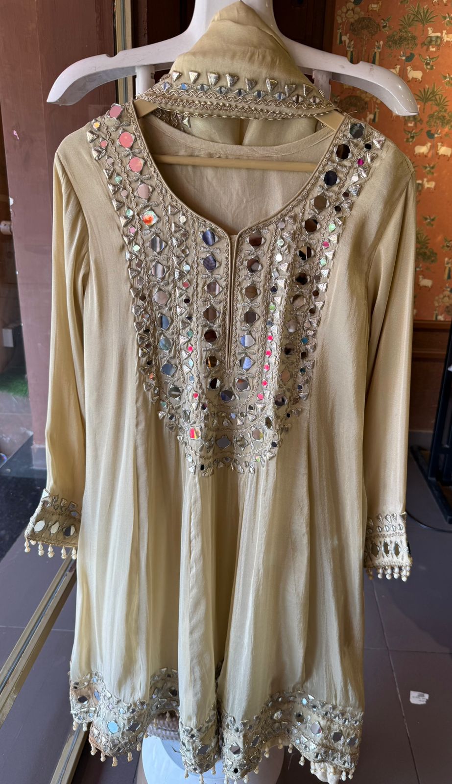 Shimmer Stitched anarkali set