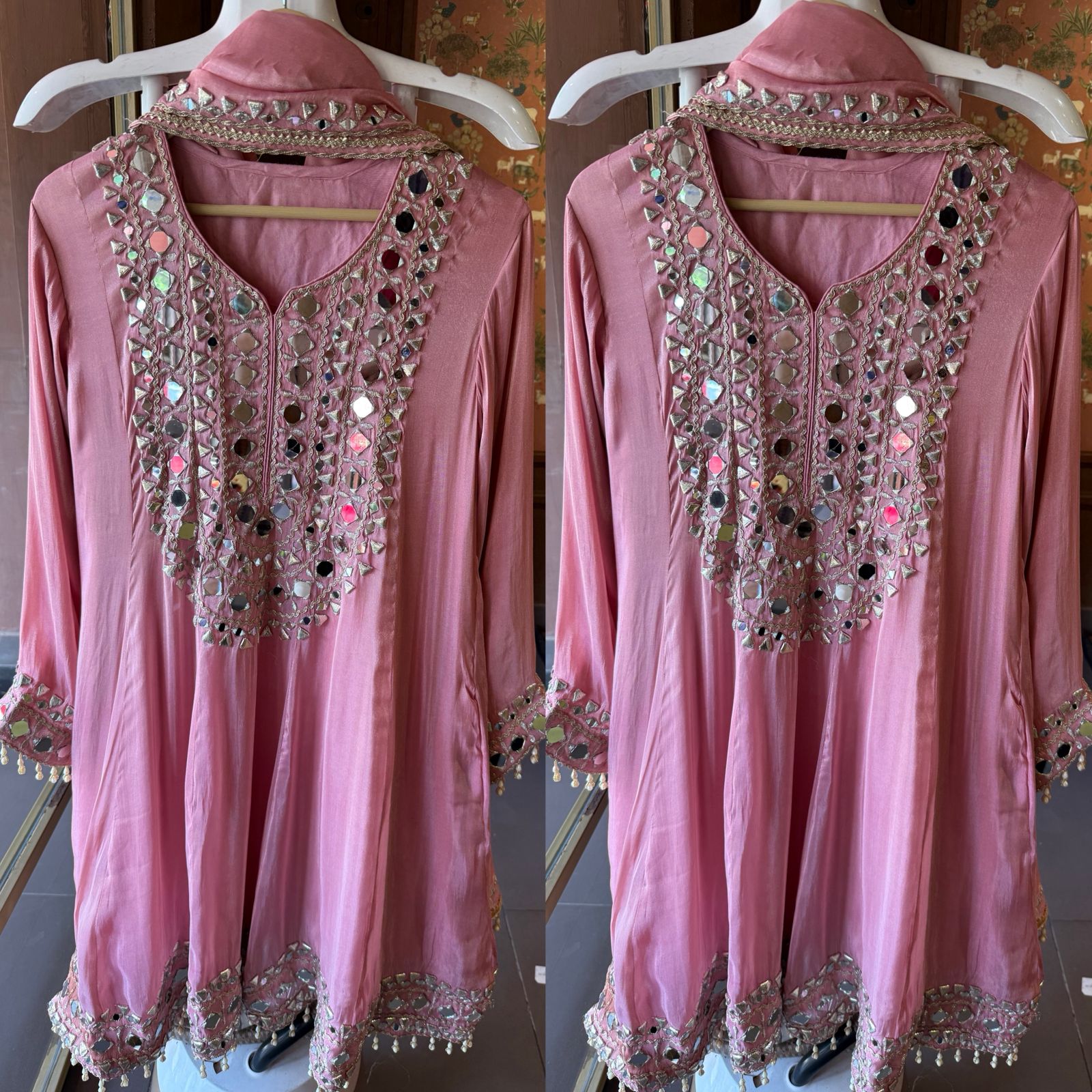 Shimmer Stitched anarkali set