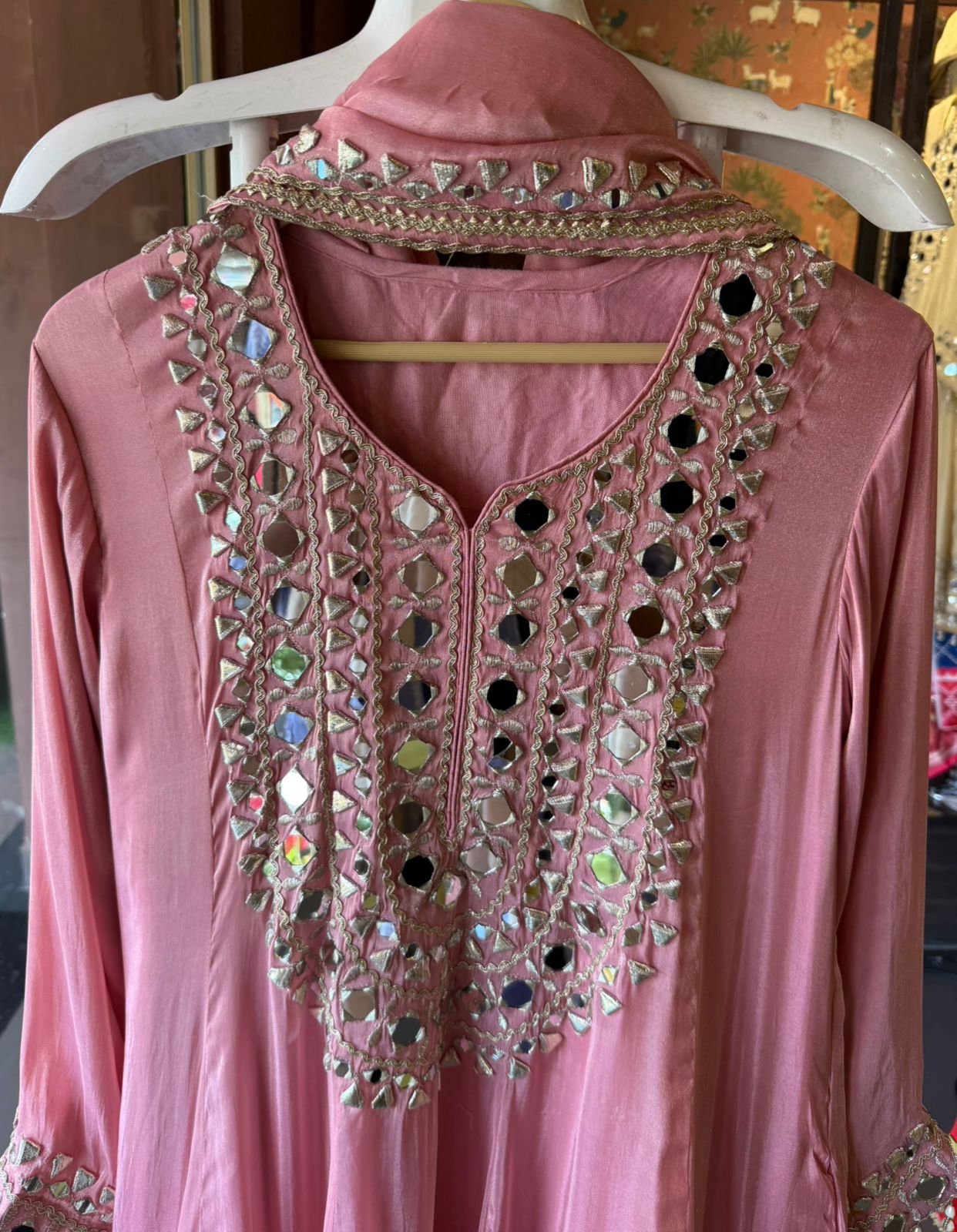 Shimmer Stitched anarkali set