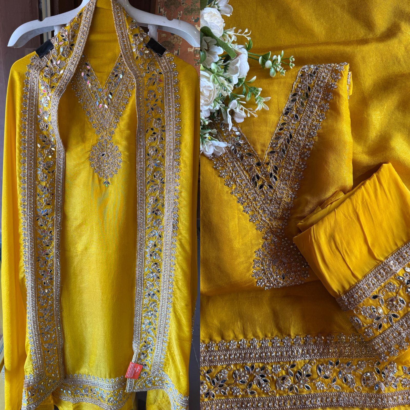 Tissue fabric with a lustrous finish