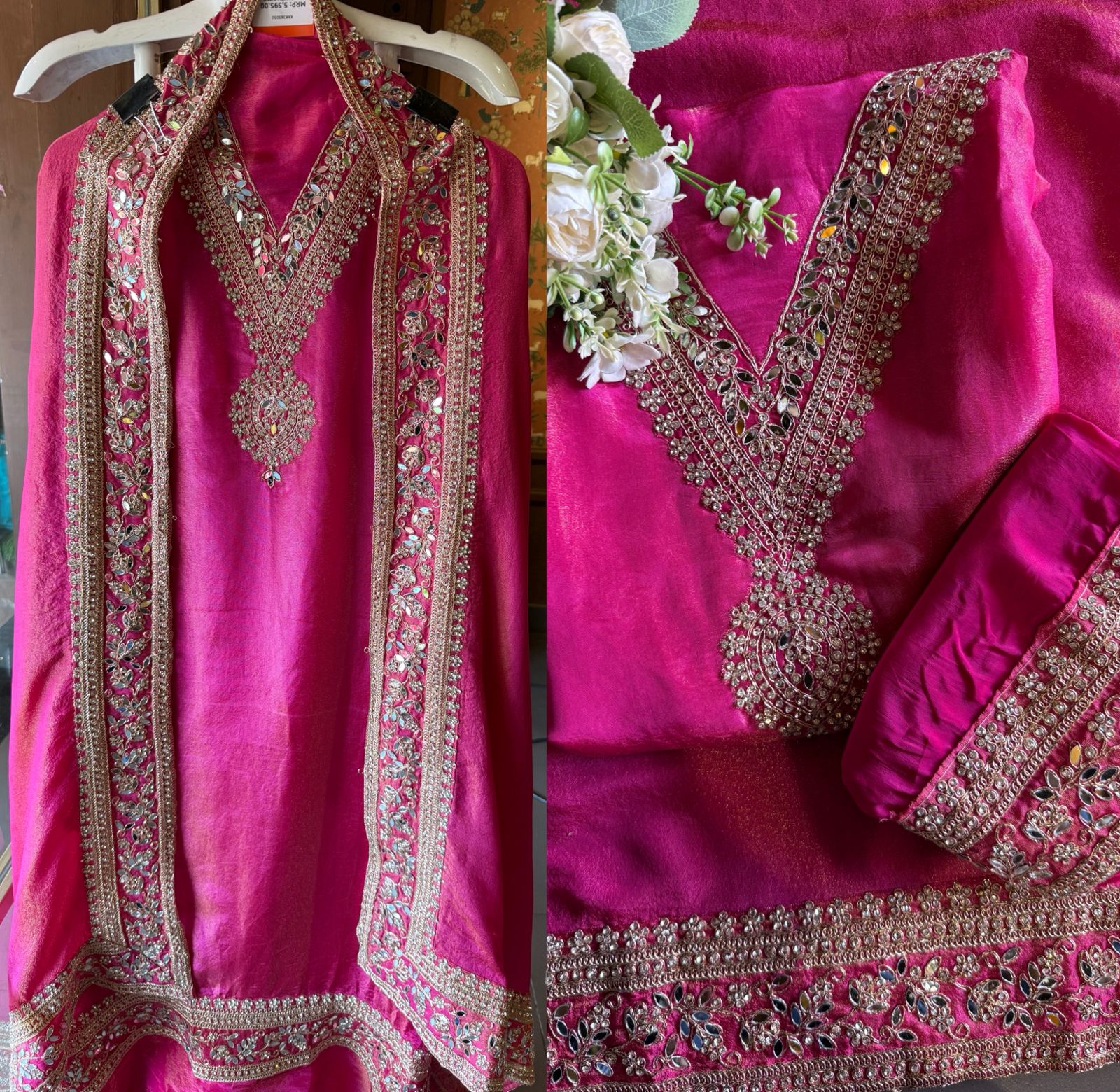 Tissue fabric with a lustrous finish