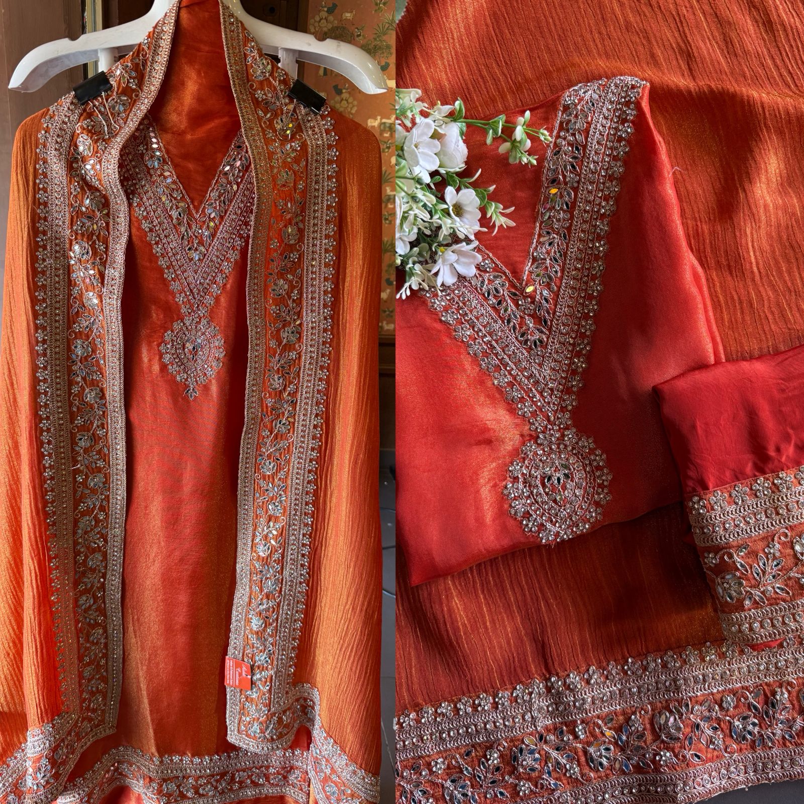 Tissue fabric with a lustrous finish