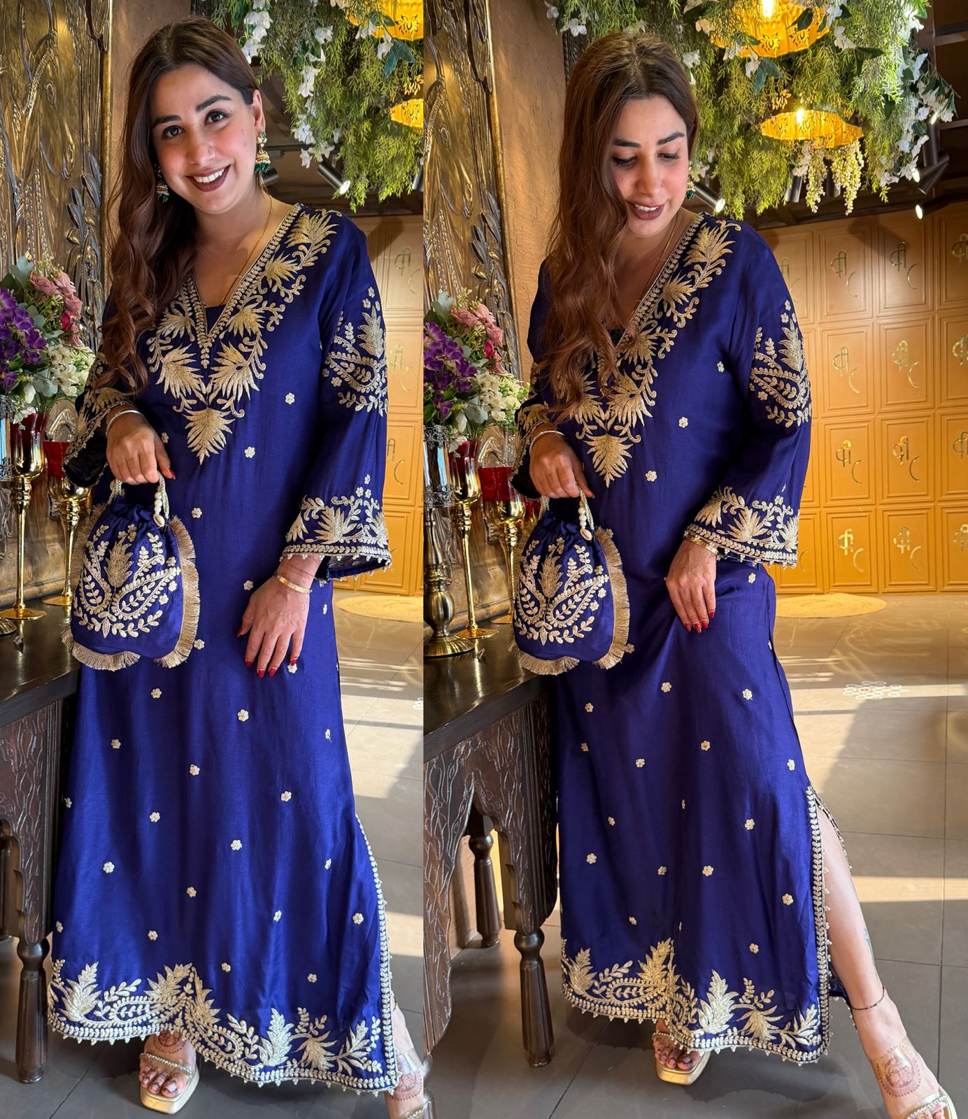 CREATIONS Straight Cut Raw Silk tunic