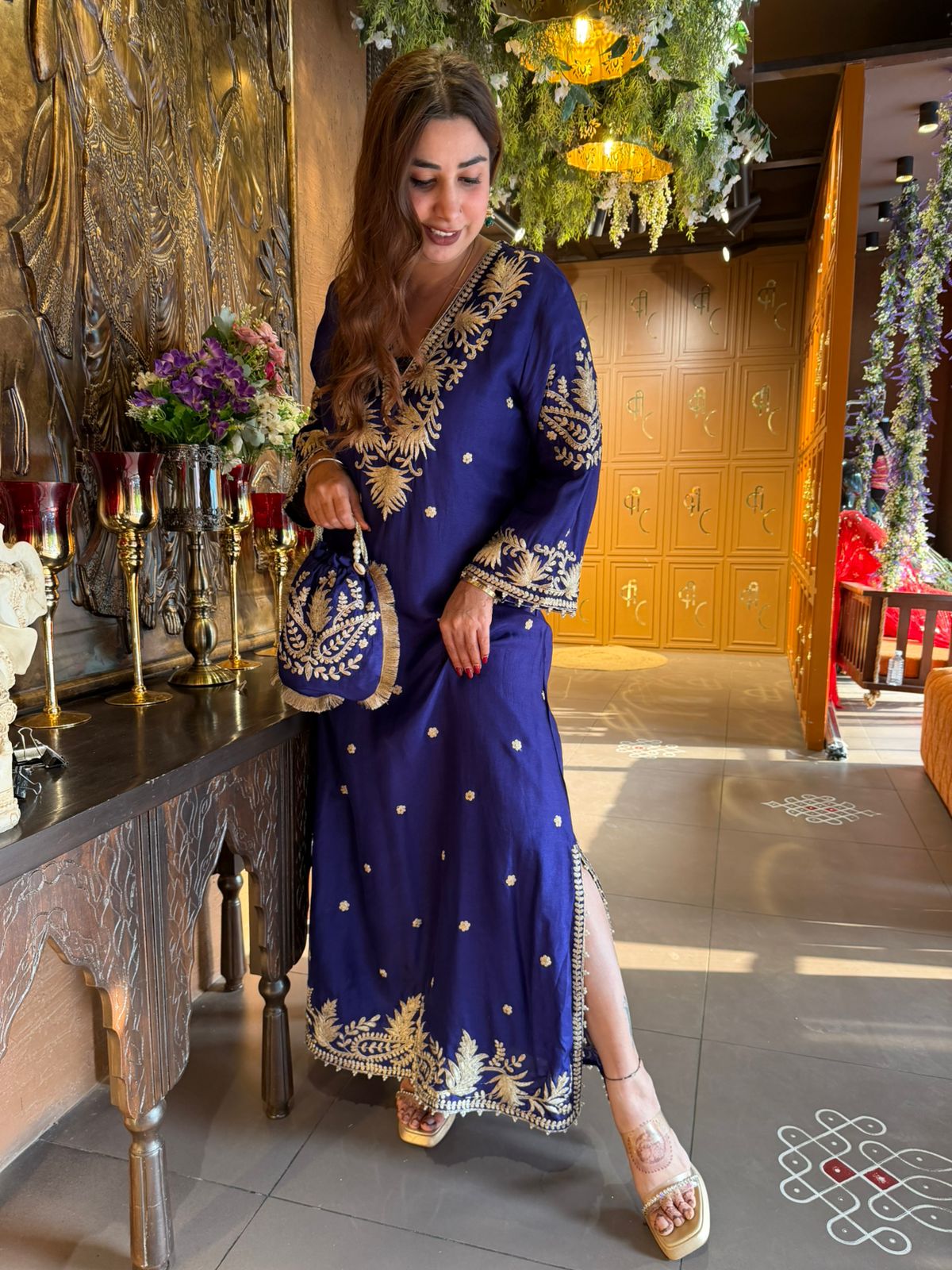 CREATIONS Straight Cut Raw Silk tunic