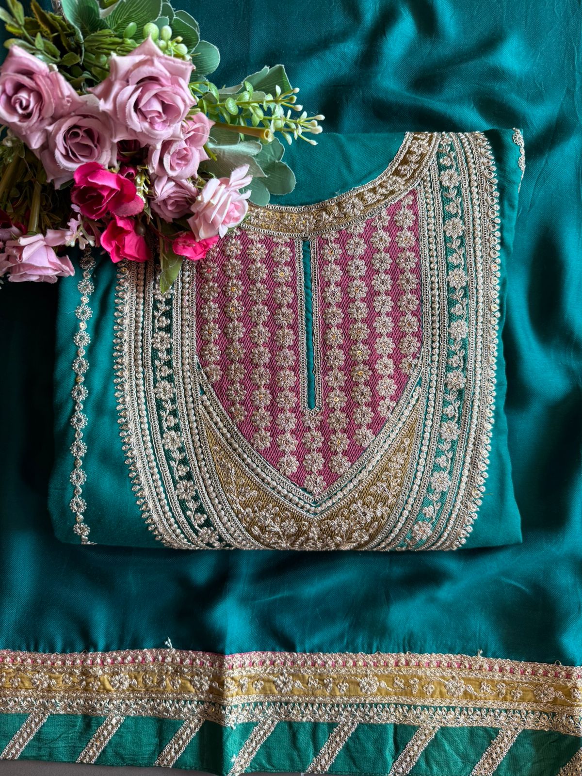 elegance and richness pashmina Suits