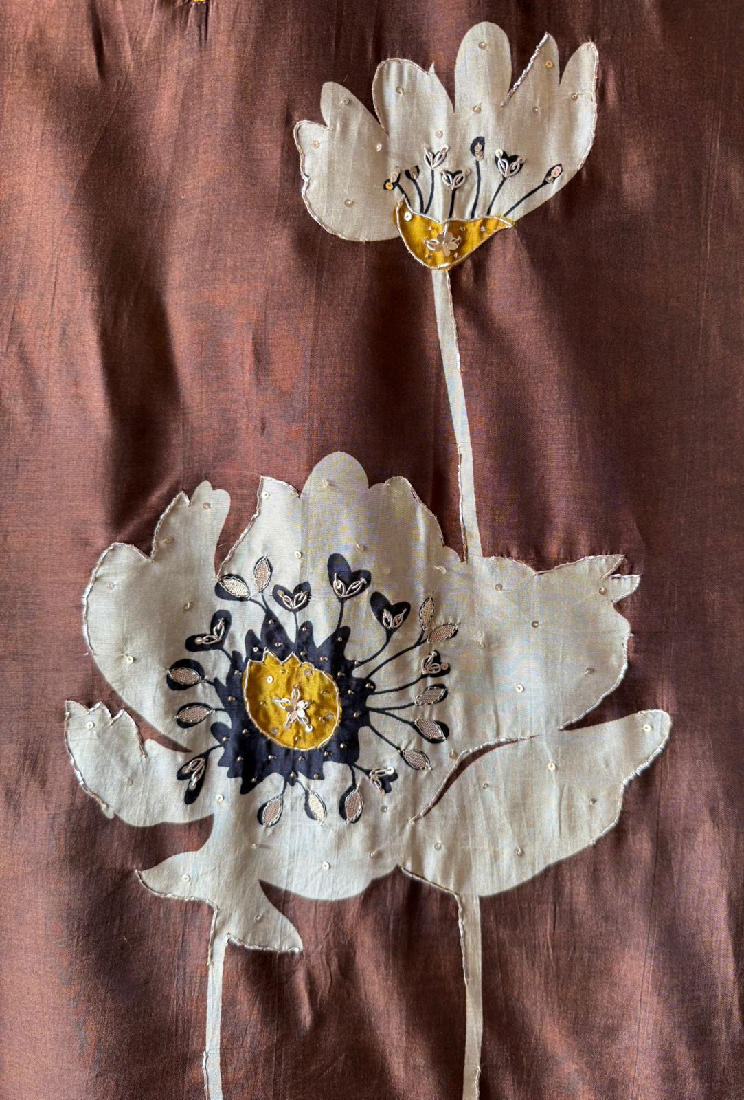 Earthy brown SILK SUIT SET