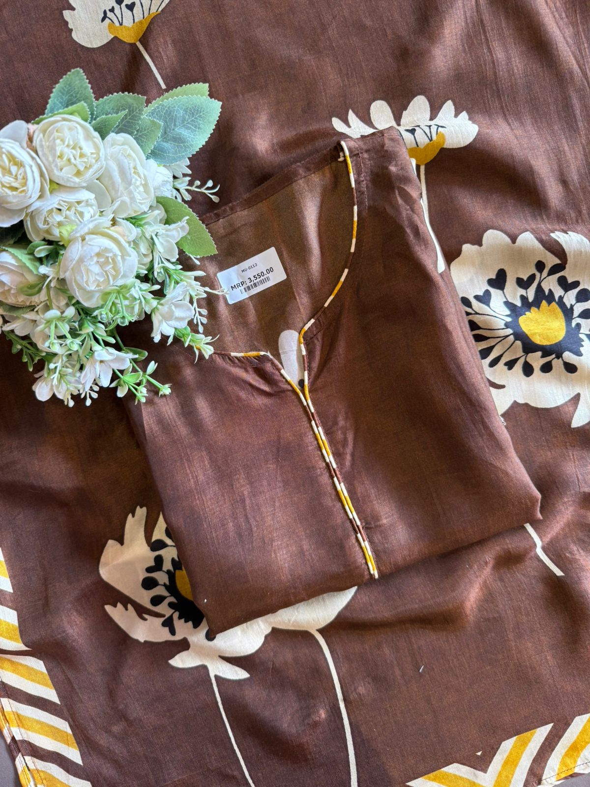 Earthy brown SILK SUIT SET