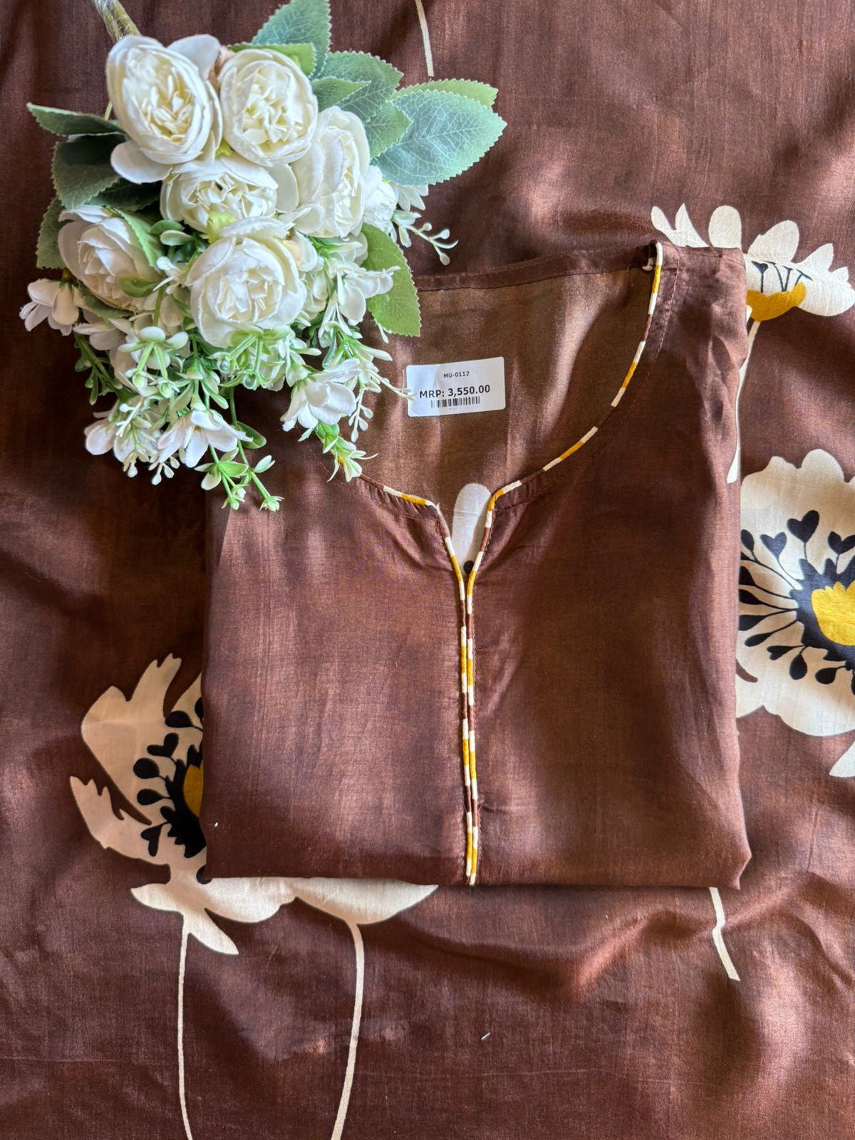 Earthy brown SILK SUIT SET