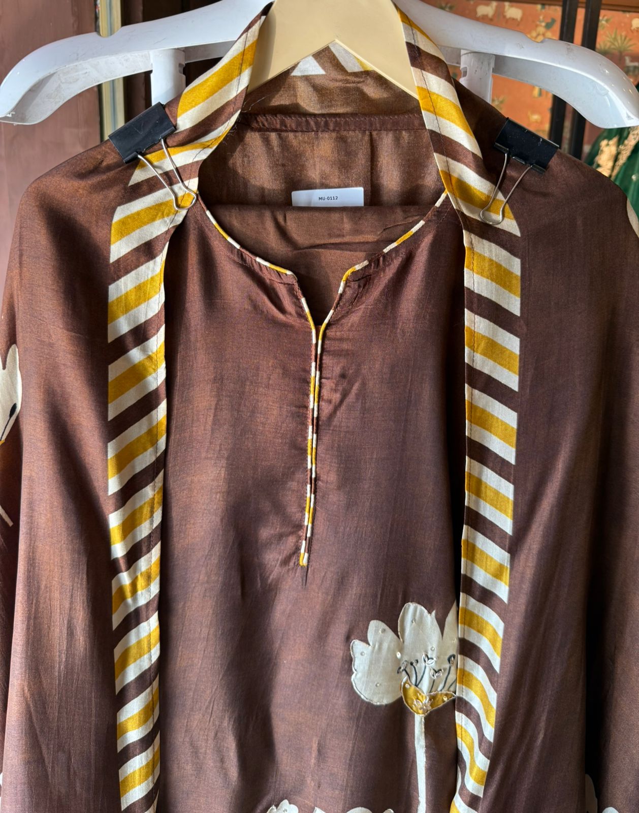 Earthy brown SILK SUIT SET