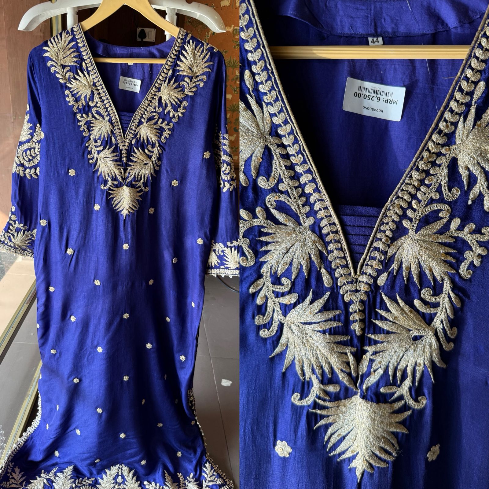 CREATIONS Straight Cut Raw Silk tunic